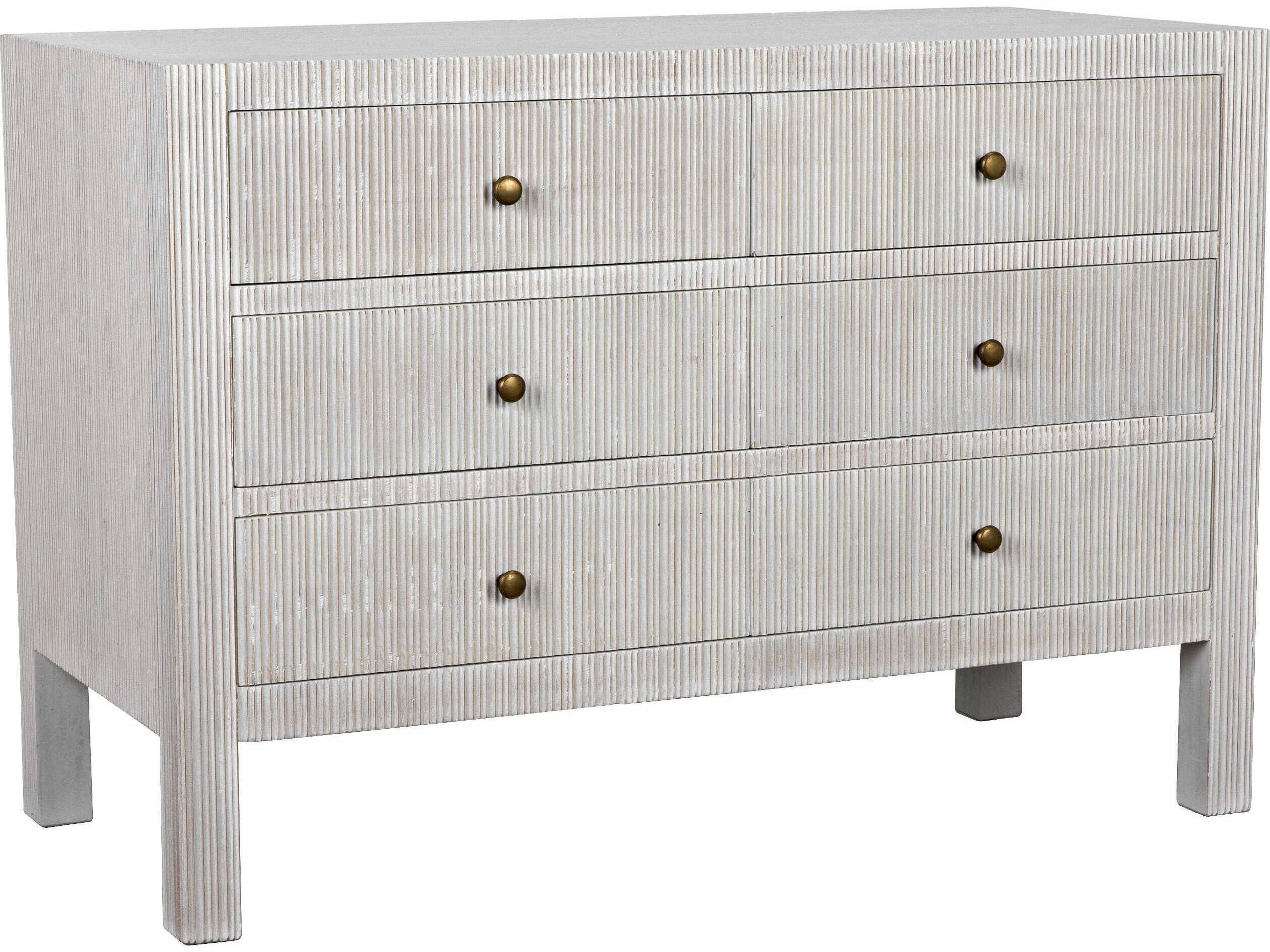 Noir Conrad 6-Drawers Mahogany Wood Double Dresser