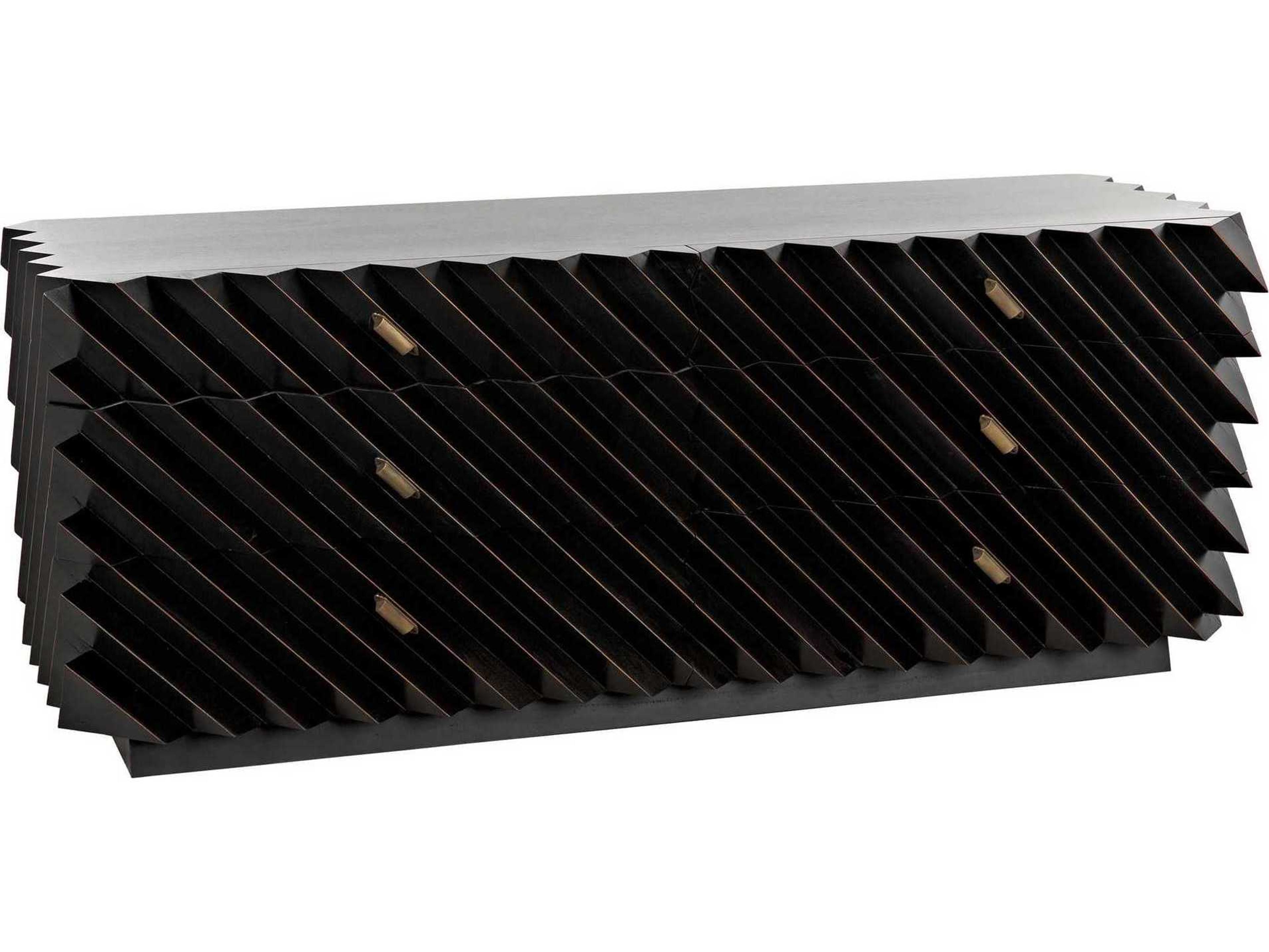 Noir Hikaru 6-Drawers Mahogany Wood Double Dresser