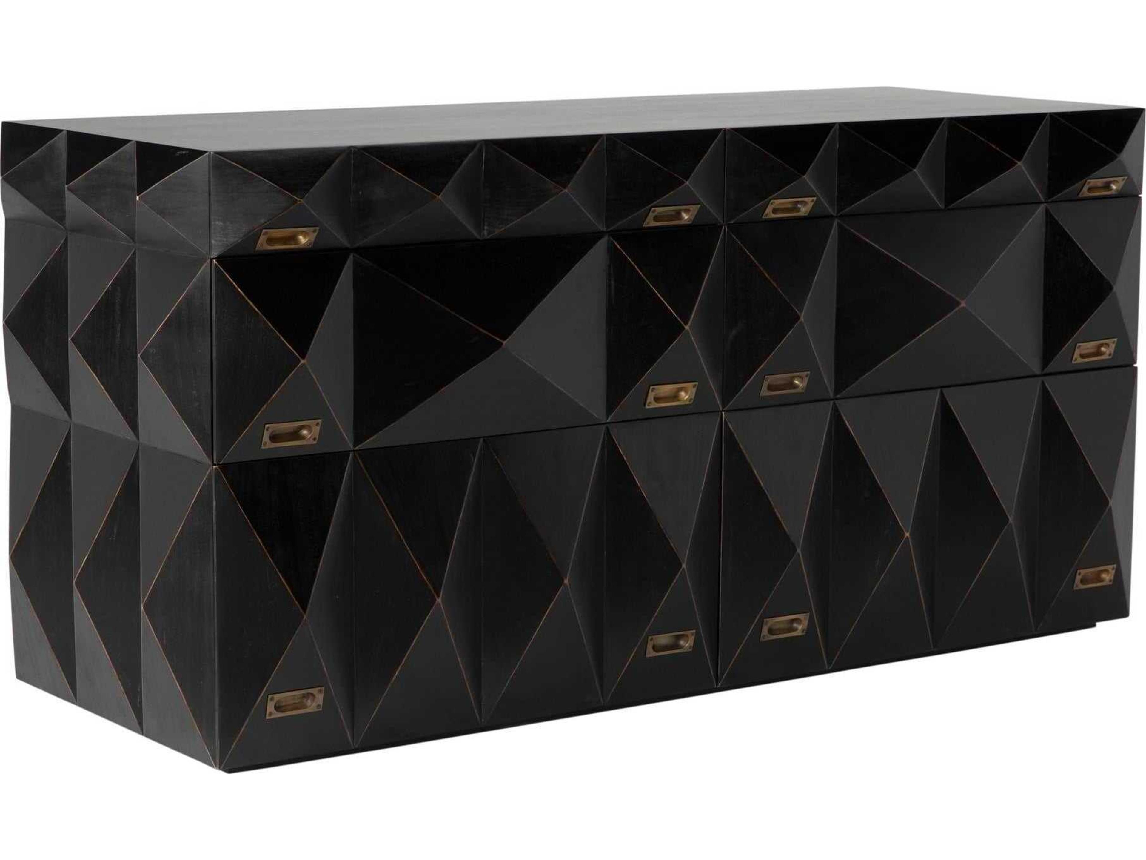 Noir Allegra 6-Drawers Mahogany Wood Double Dresser