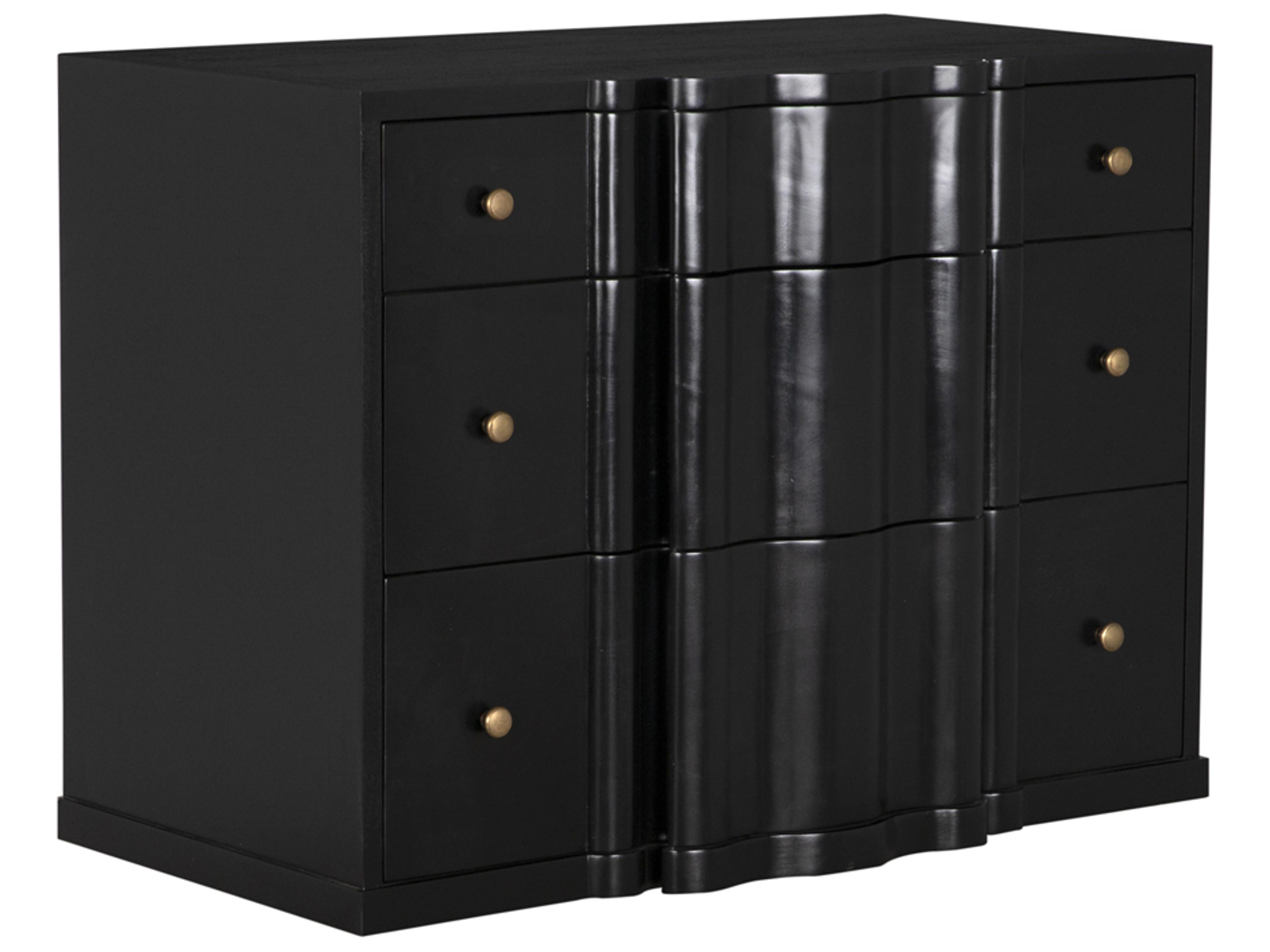 Noir Kiss 3-Drawers Mahogany Wood Dresser