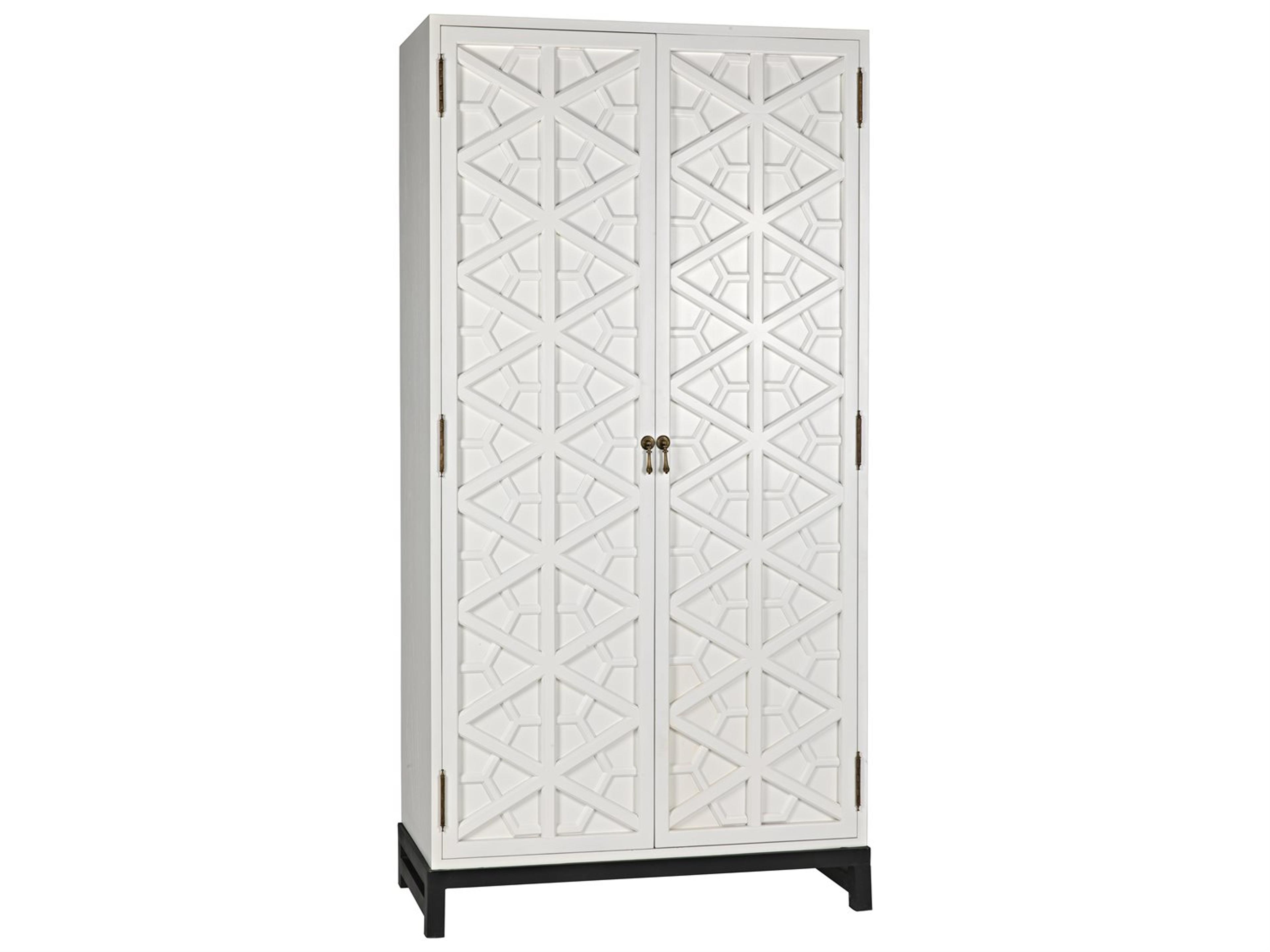 Noir Solid White Mahogany Wood Wardrobe Armoire