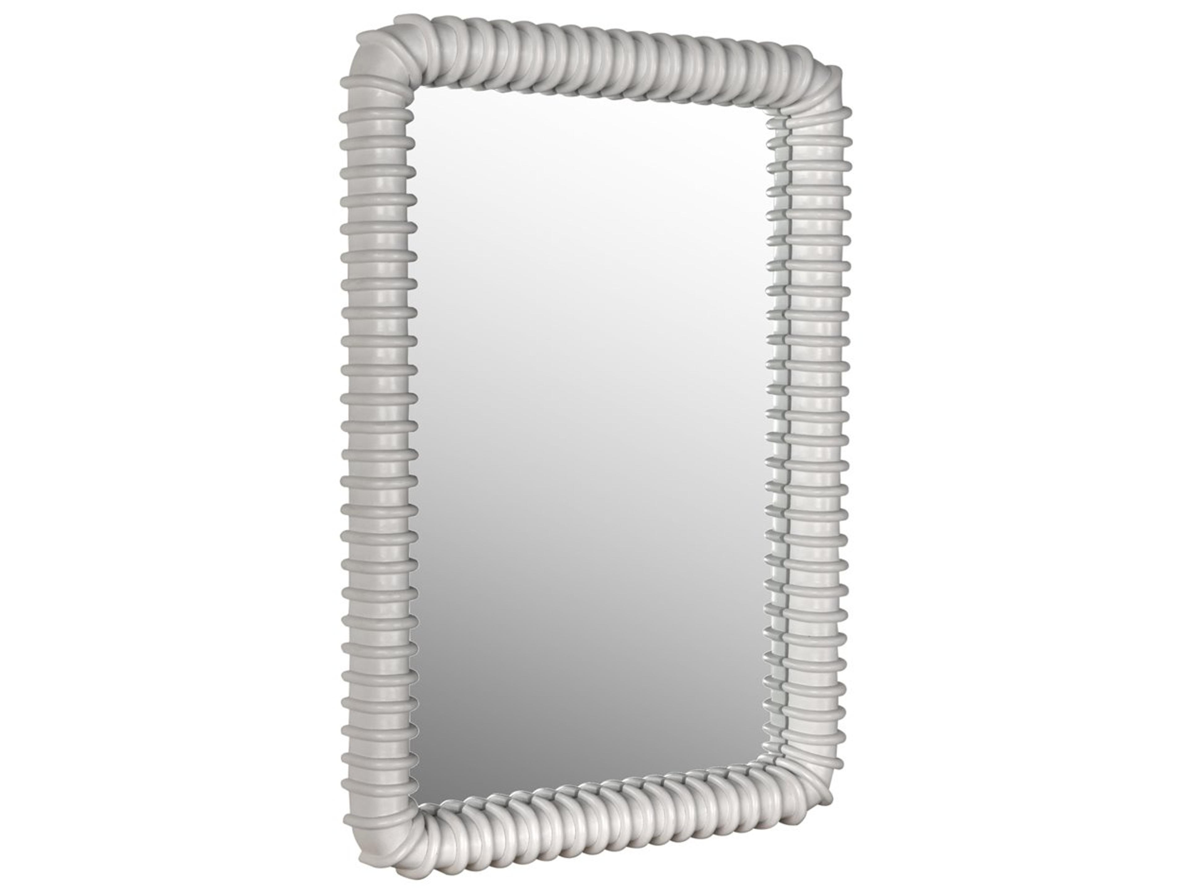 Noir Solid White Wall Mirror Rectangular