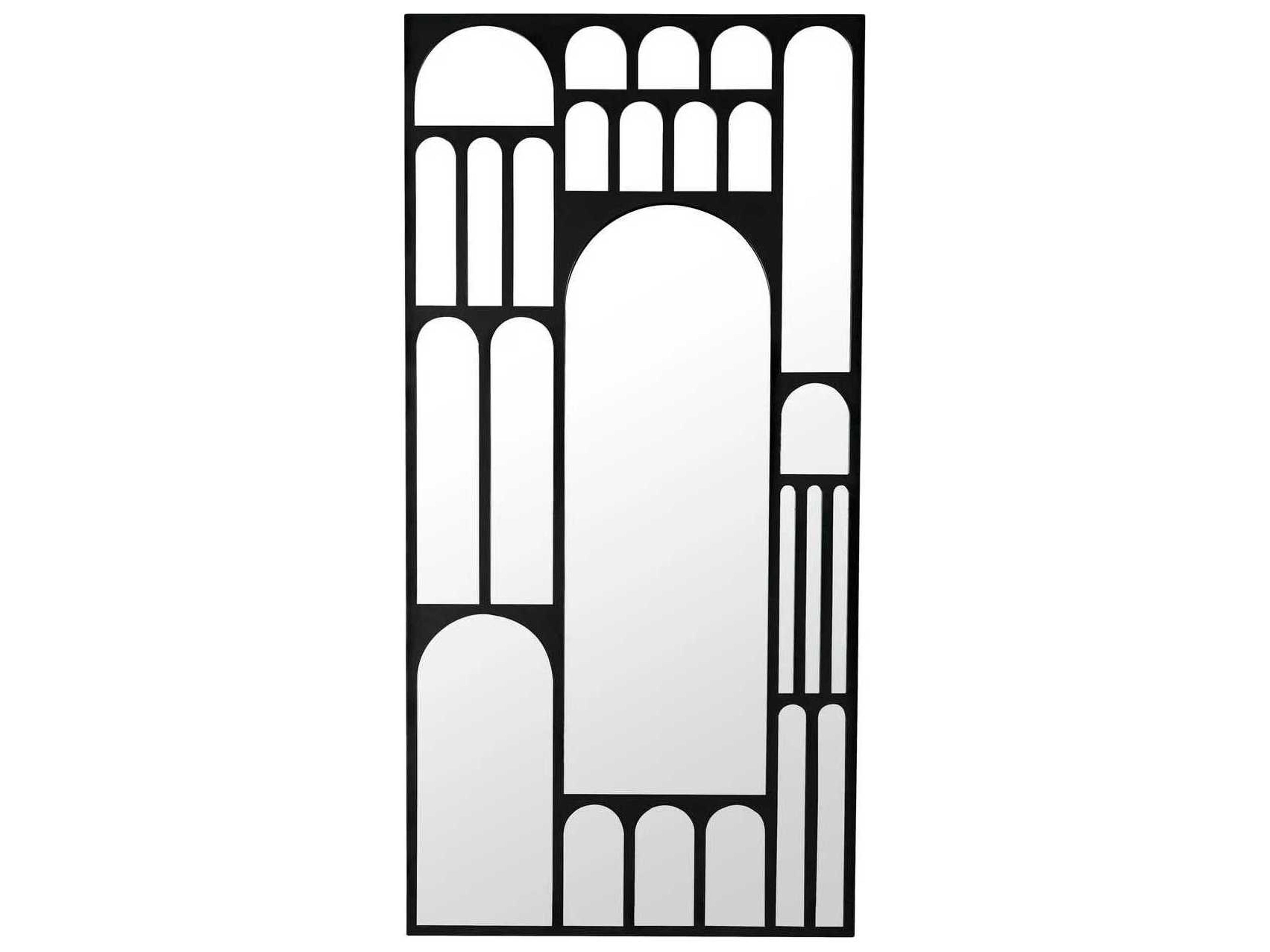 Noir Doorway Mirror Matte Black Floor Mirror Rectangular