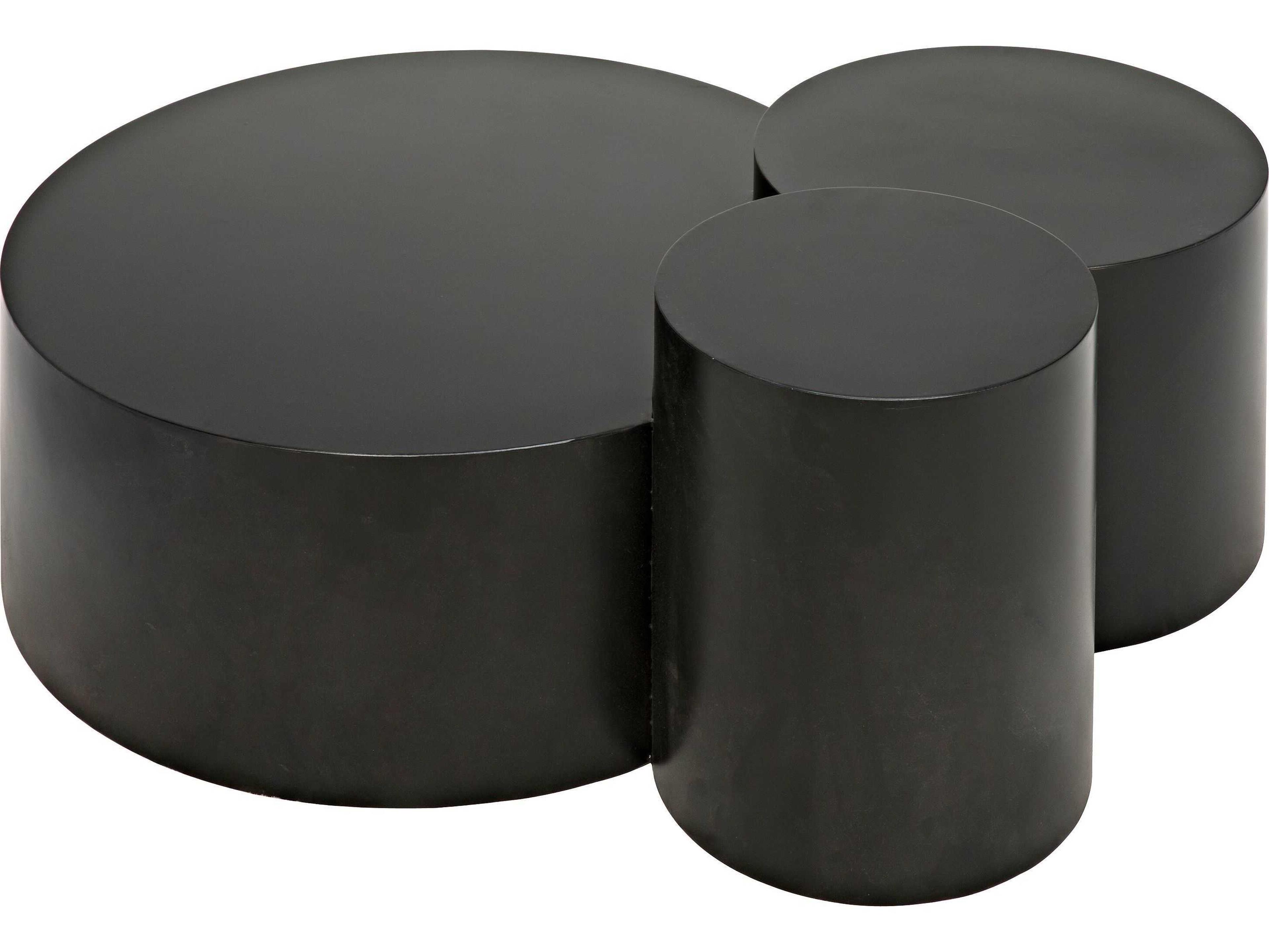 Noir Round Black Metal Coffee Table