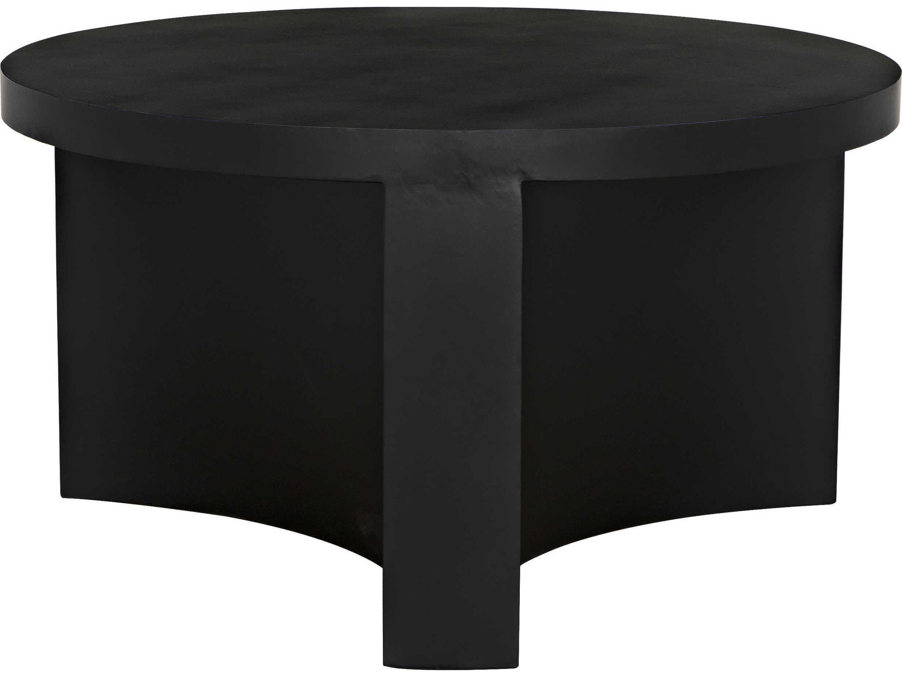 Noir Round Metal Matte Black Coffee Table