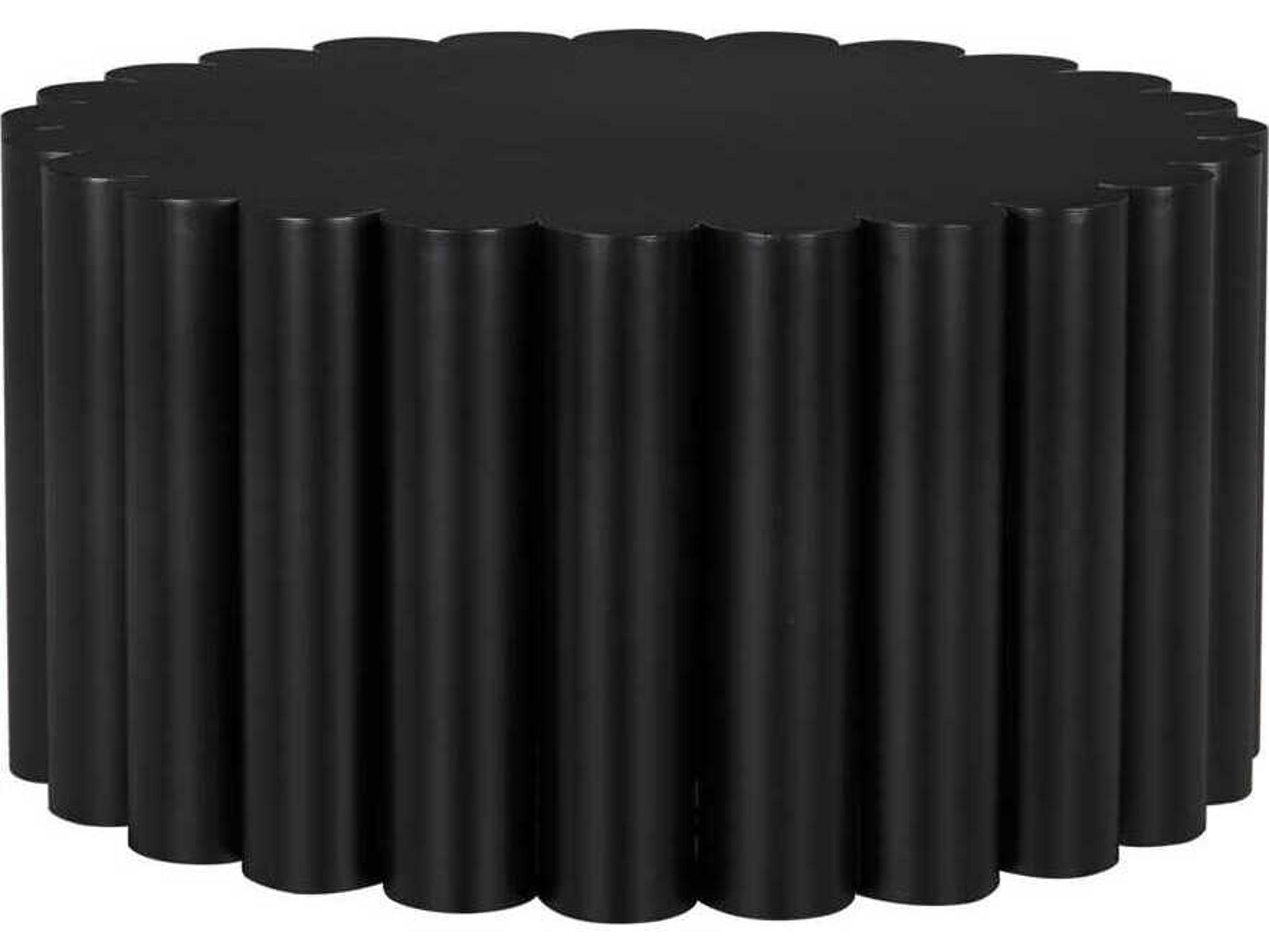 Noir Round Metal Matte Black Rose Coffee Table