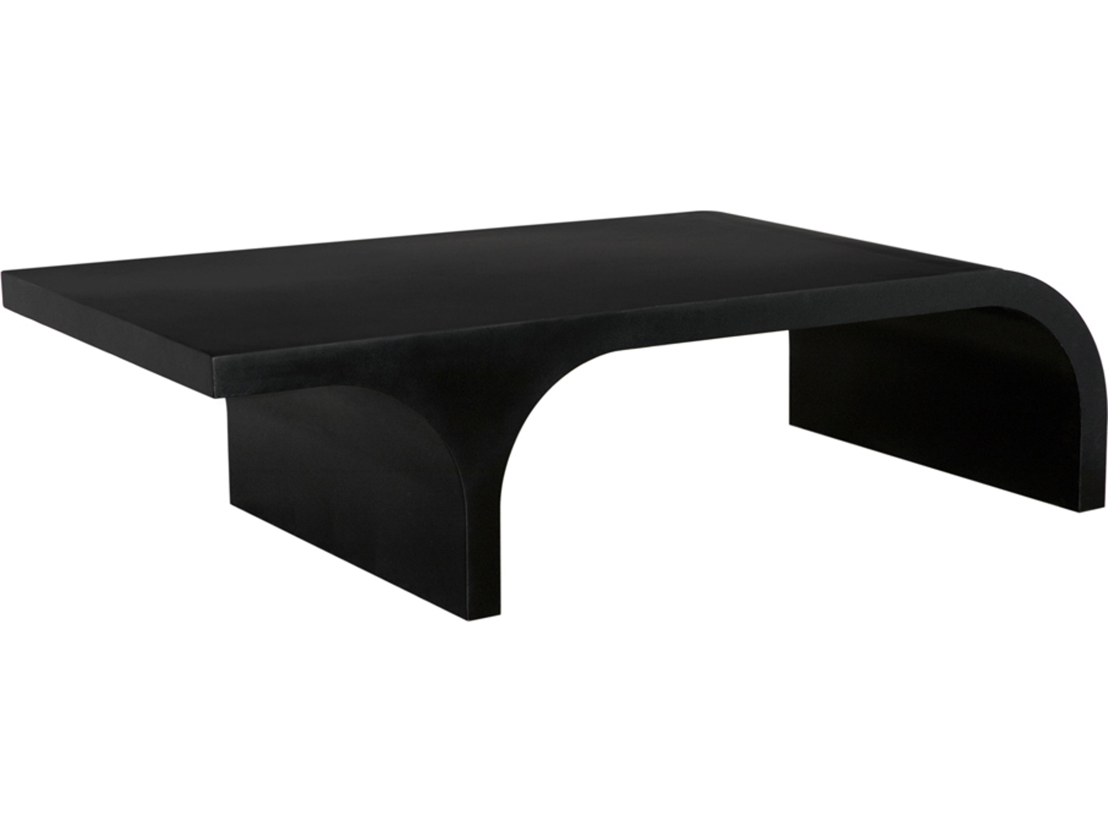 Noir Maximus Rectangular Metal Matte Black Coffee Table
