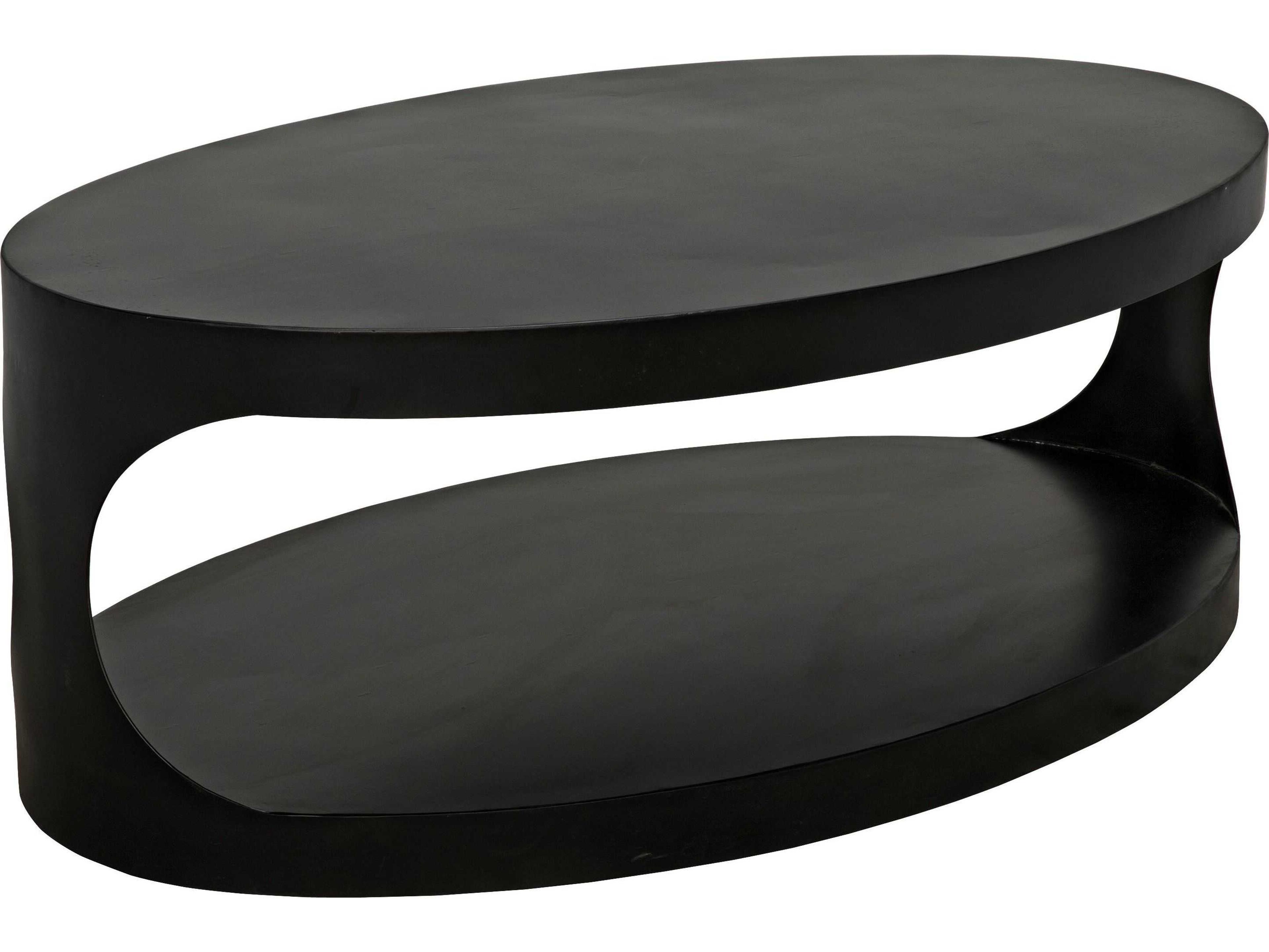 Noir Oval Black Metal Coffee Table