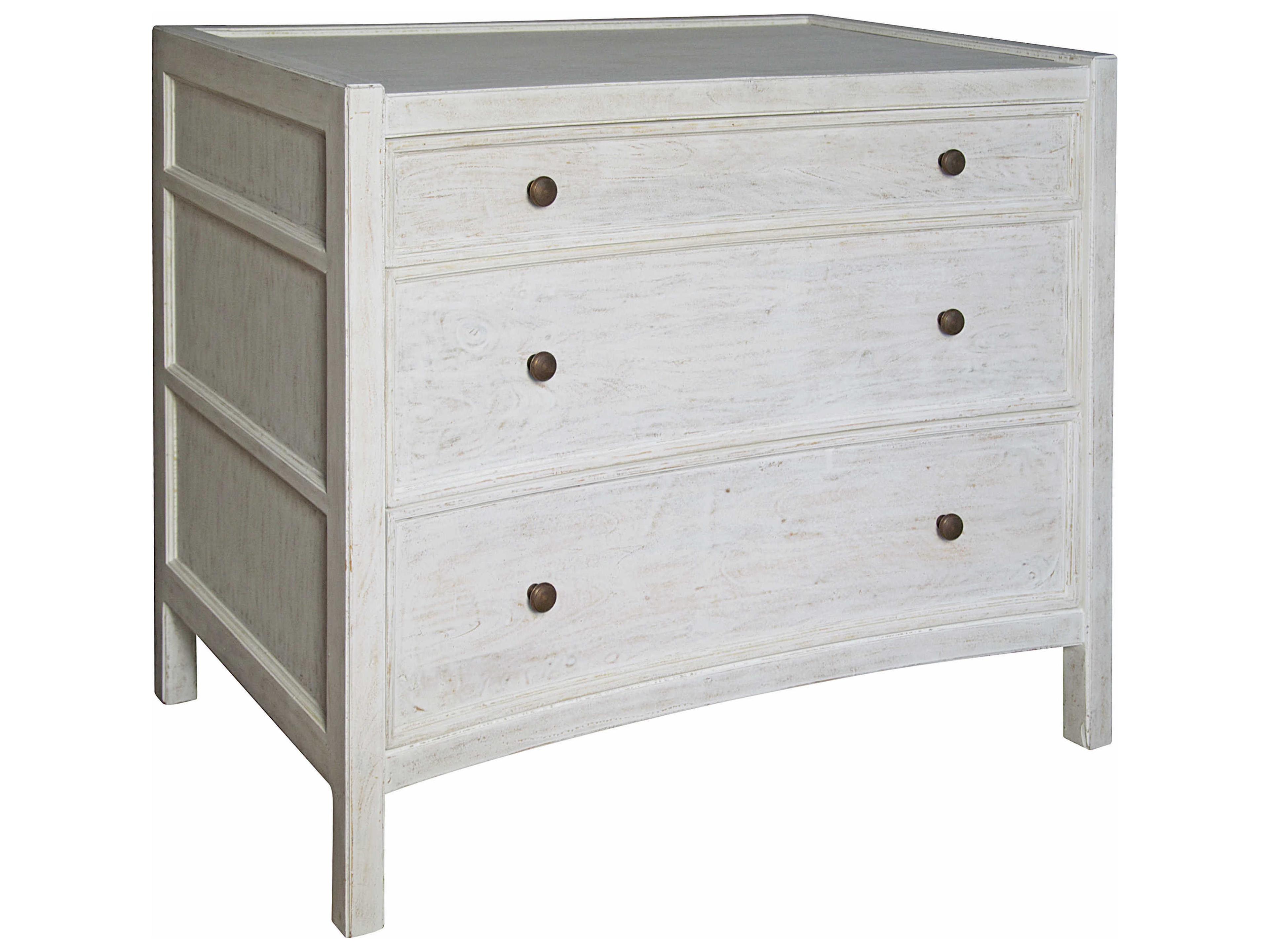 Noir Hampton 3-Drawers Mahogany Wood Nightstand