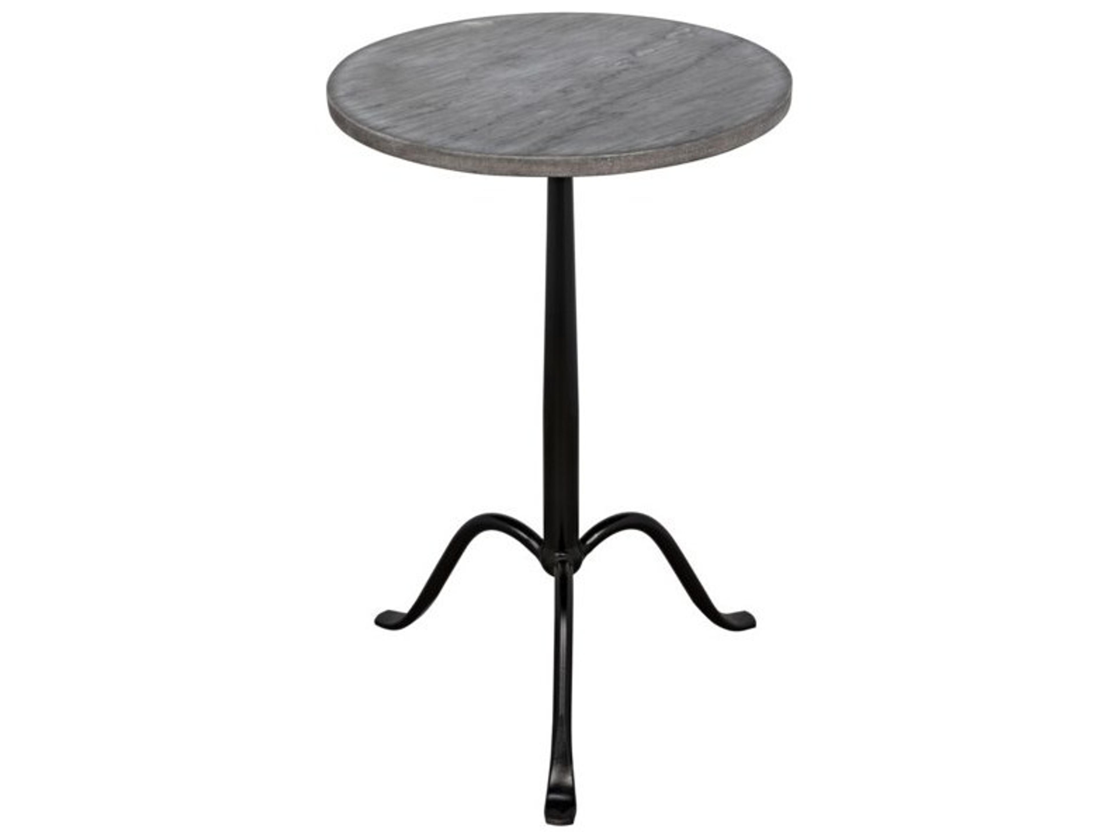 Noir Round Marble Matte Black End Table