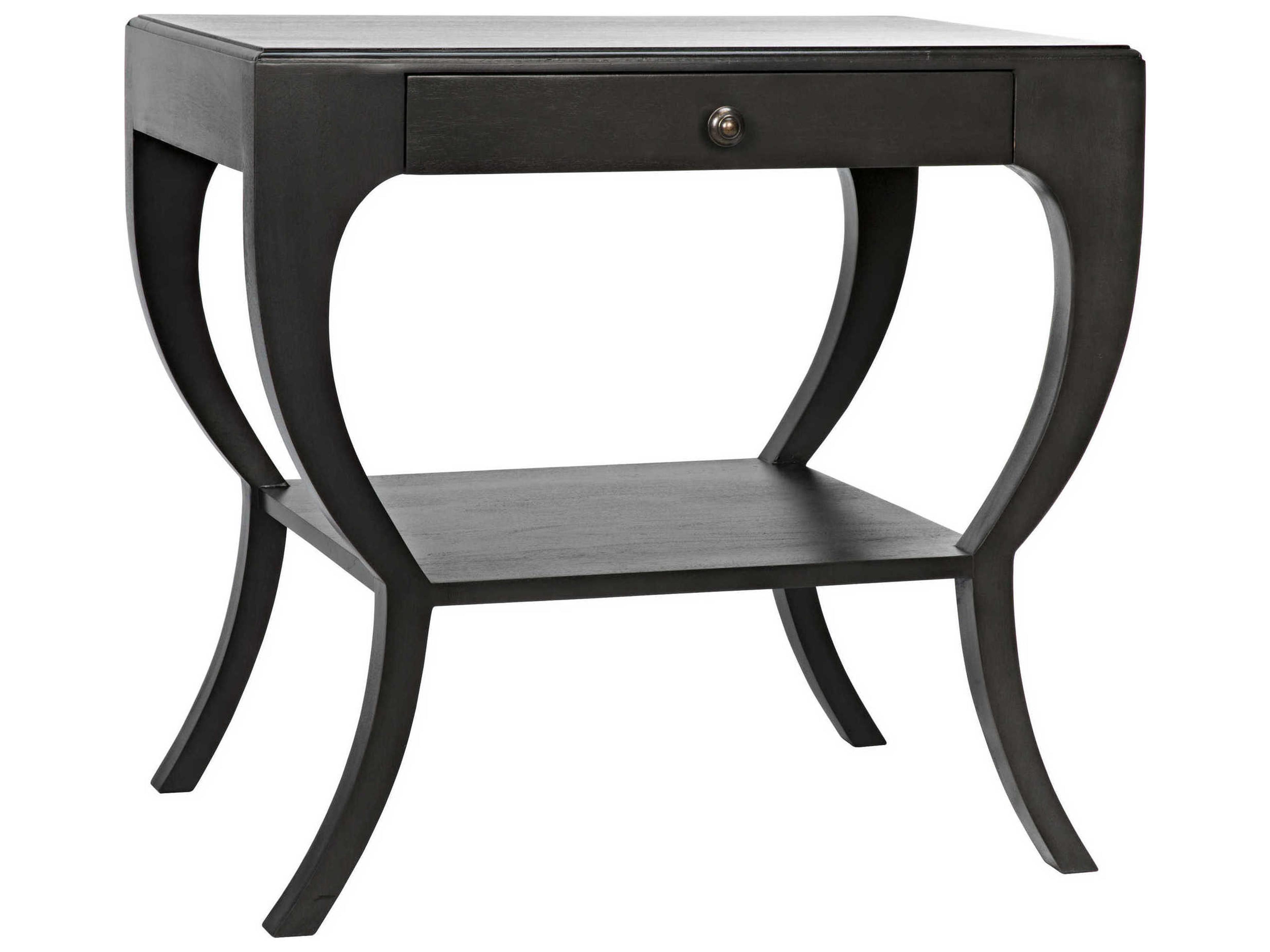 Noir Rectangular Wood Pale End Table