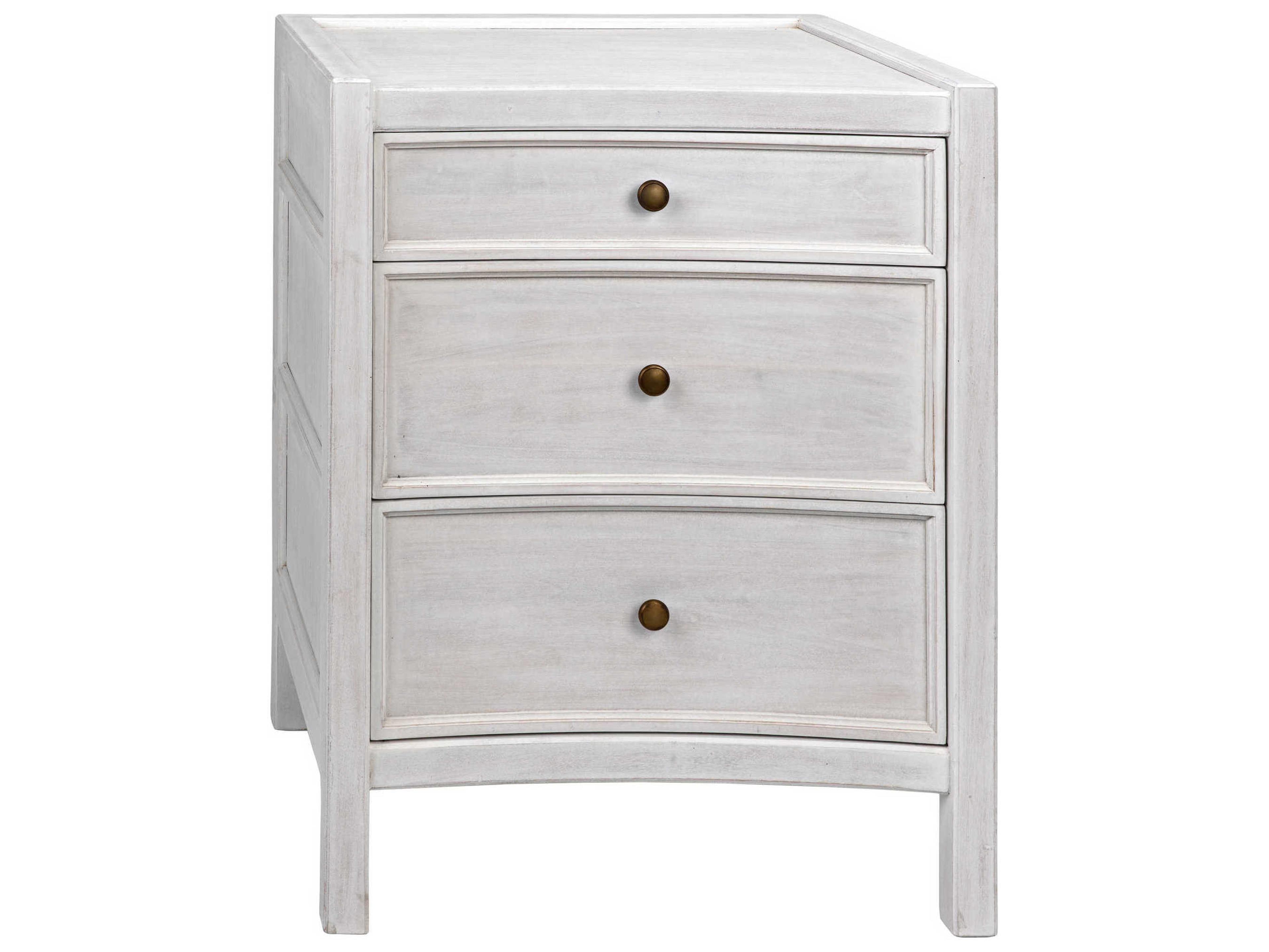 Noir Hampton 3-Drawers Mahogany Wood Nightstand