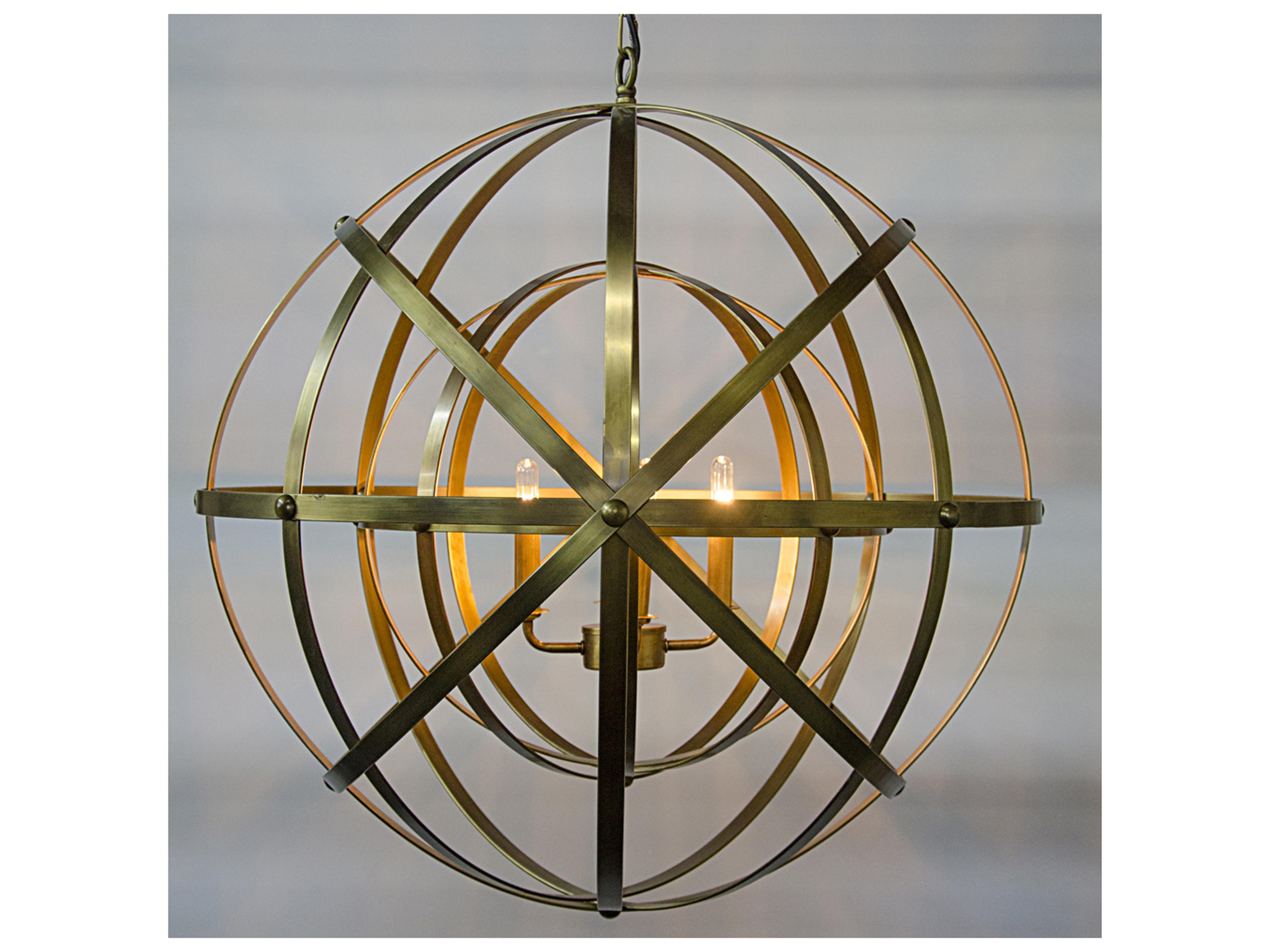 Noir Alchemy 4-Light Antique Brass Chandelier