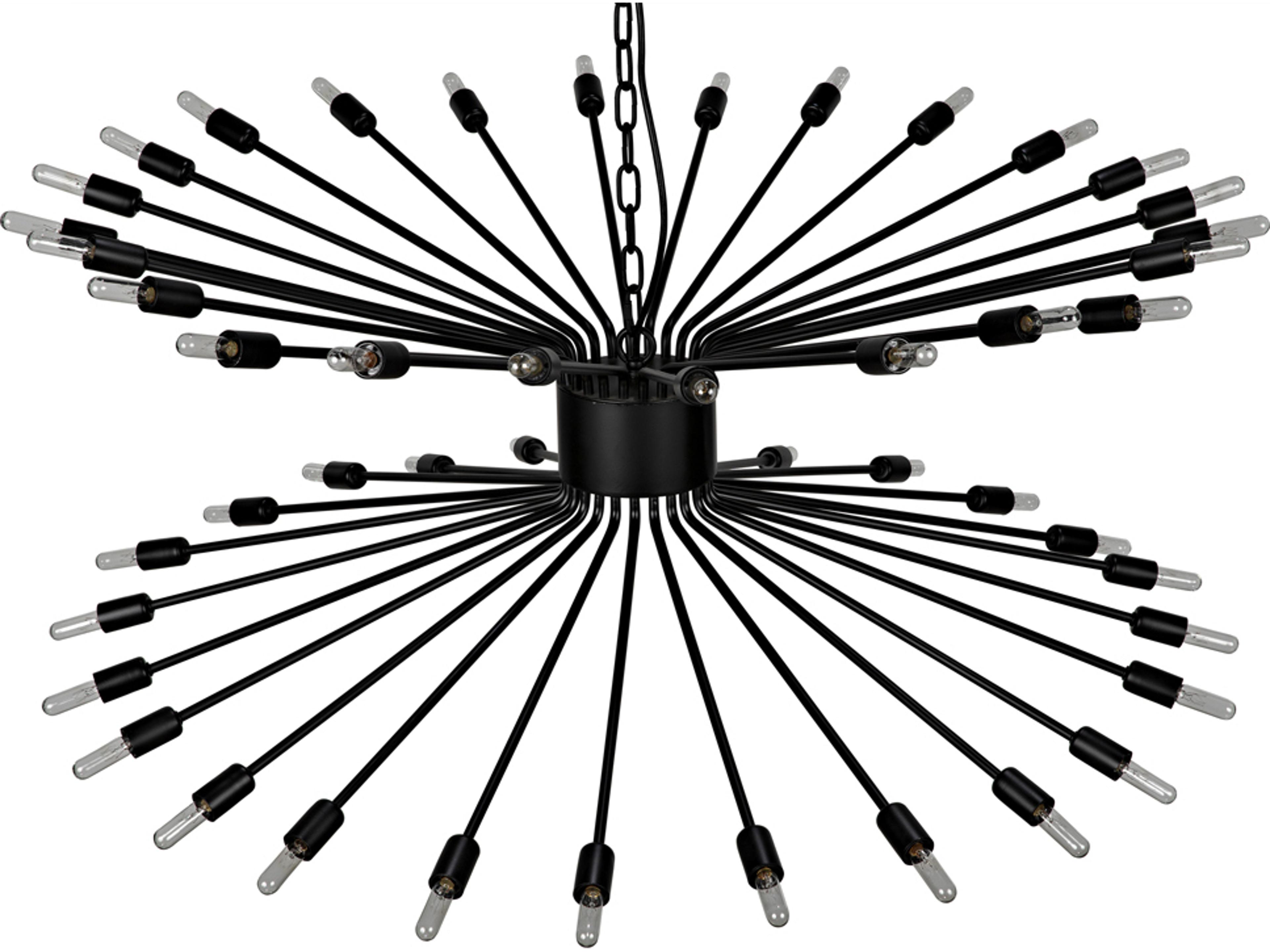 Noir Lampberto 48-light Matte Black Chandelier