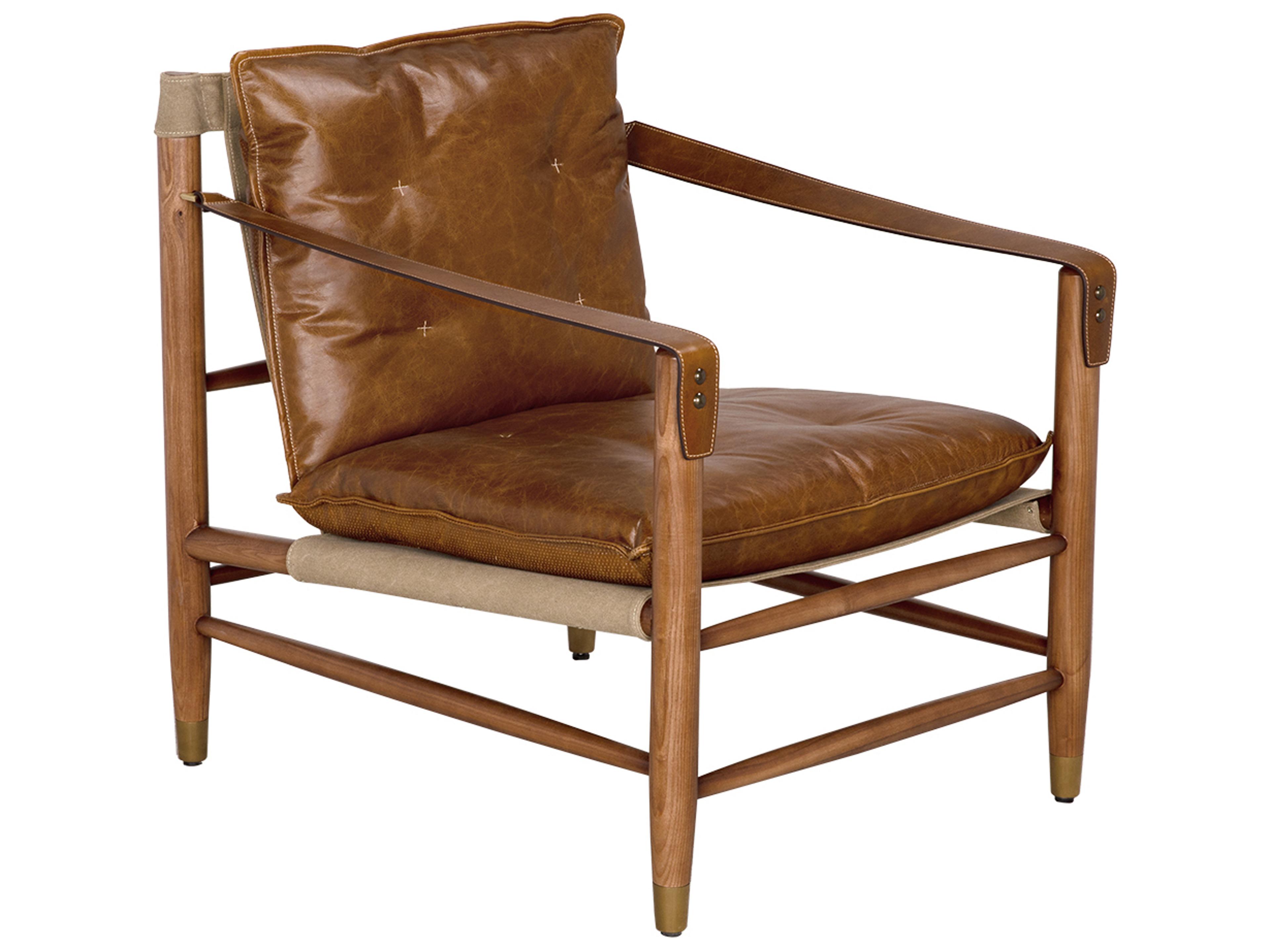 Noir Luther Brown Leather Accent Chair