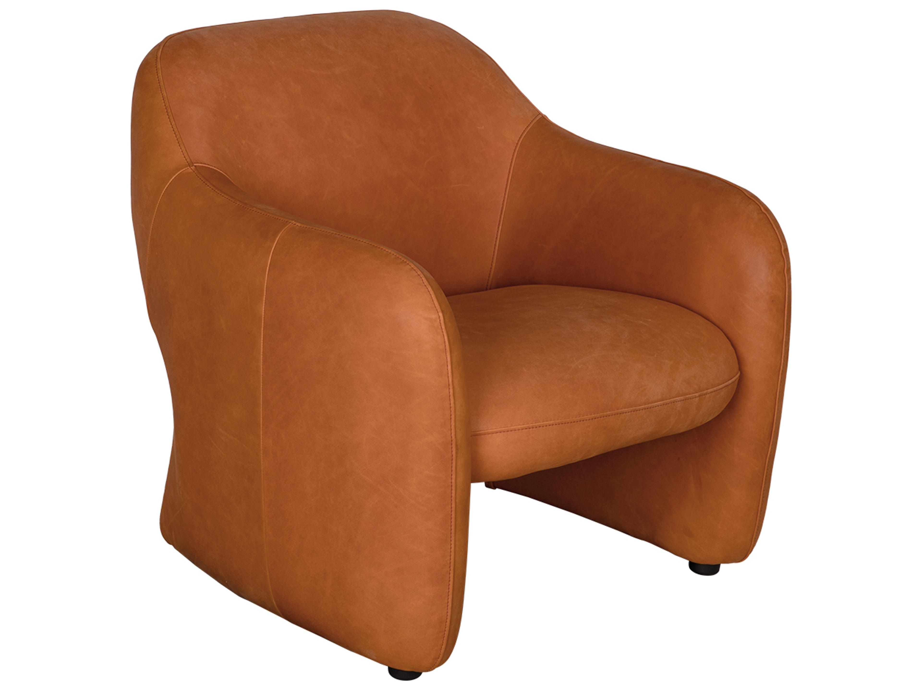 Noir Marx Red Leather Accent Chair