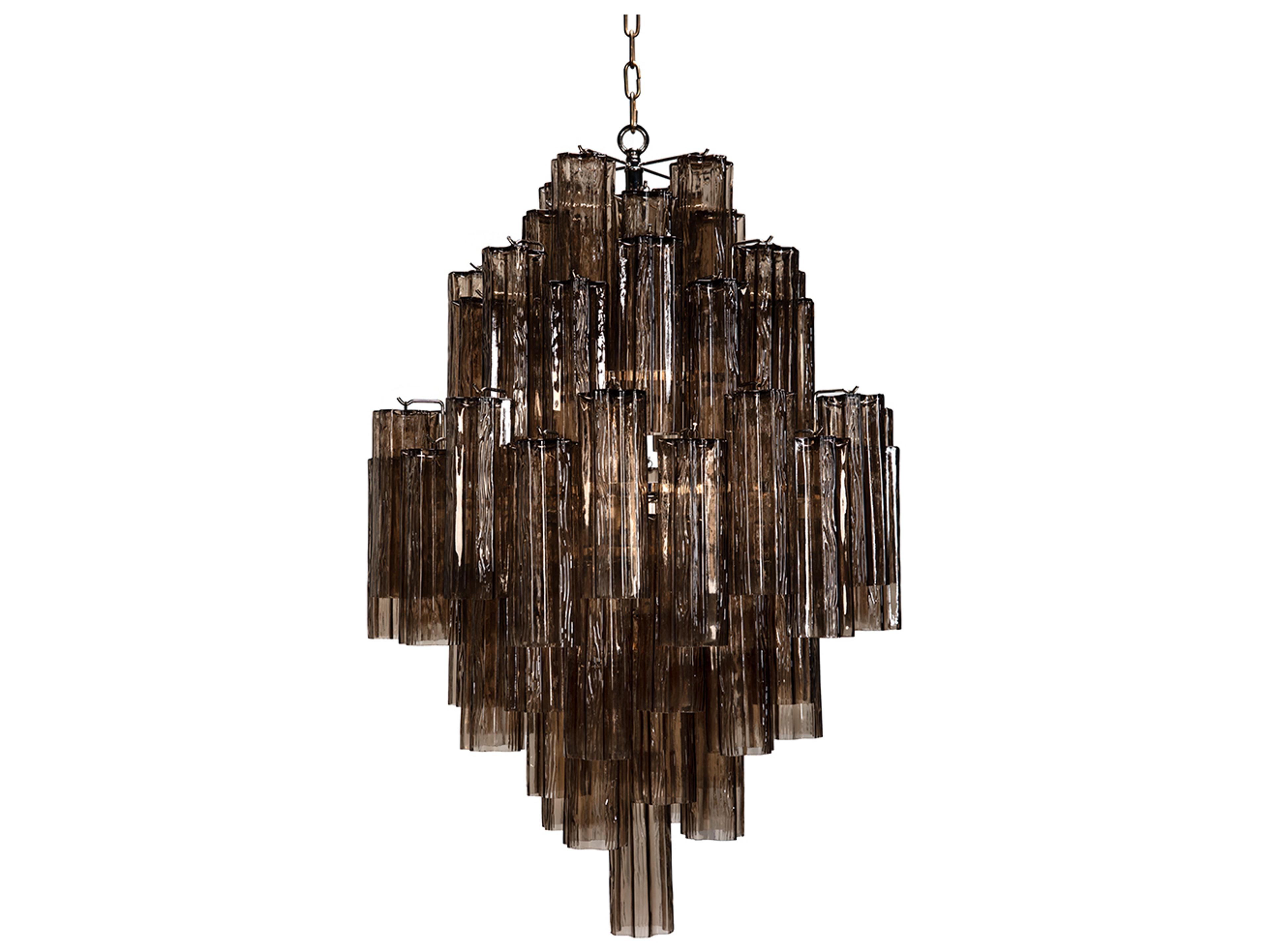 Noir Coco 9-light Silver Tiered Chandelier