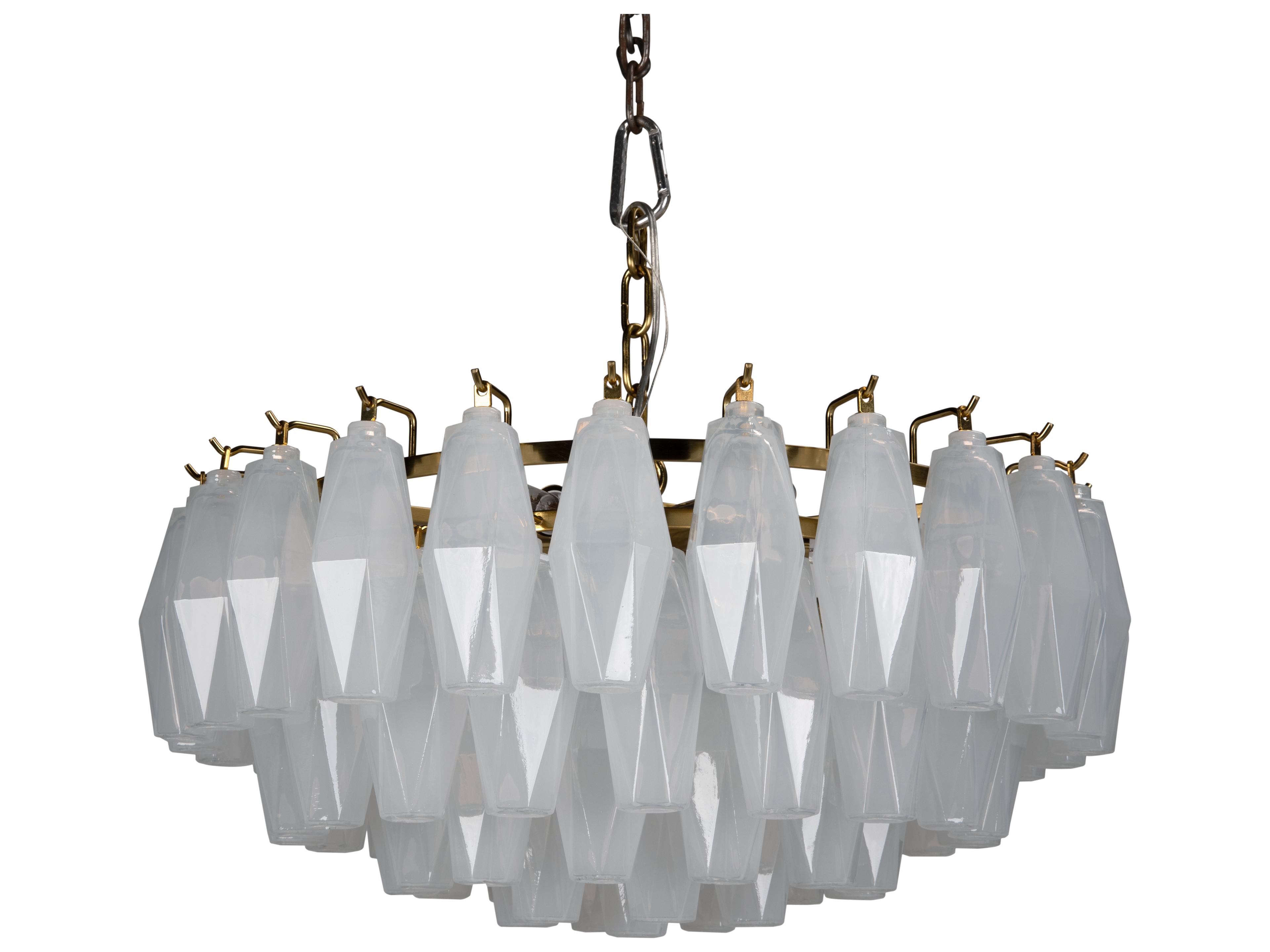 Noir Ludmilla 6-light Antique Brass White Tiered Chandelier