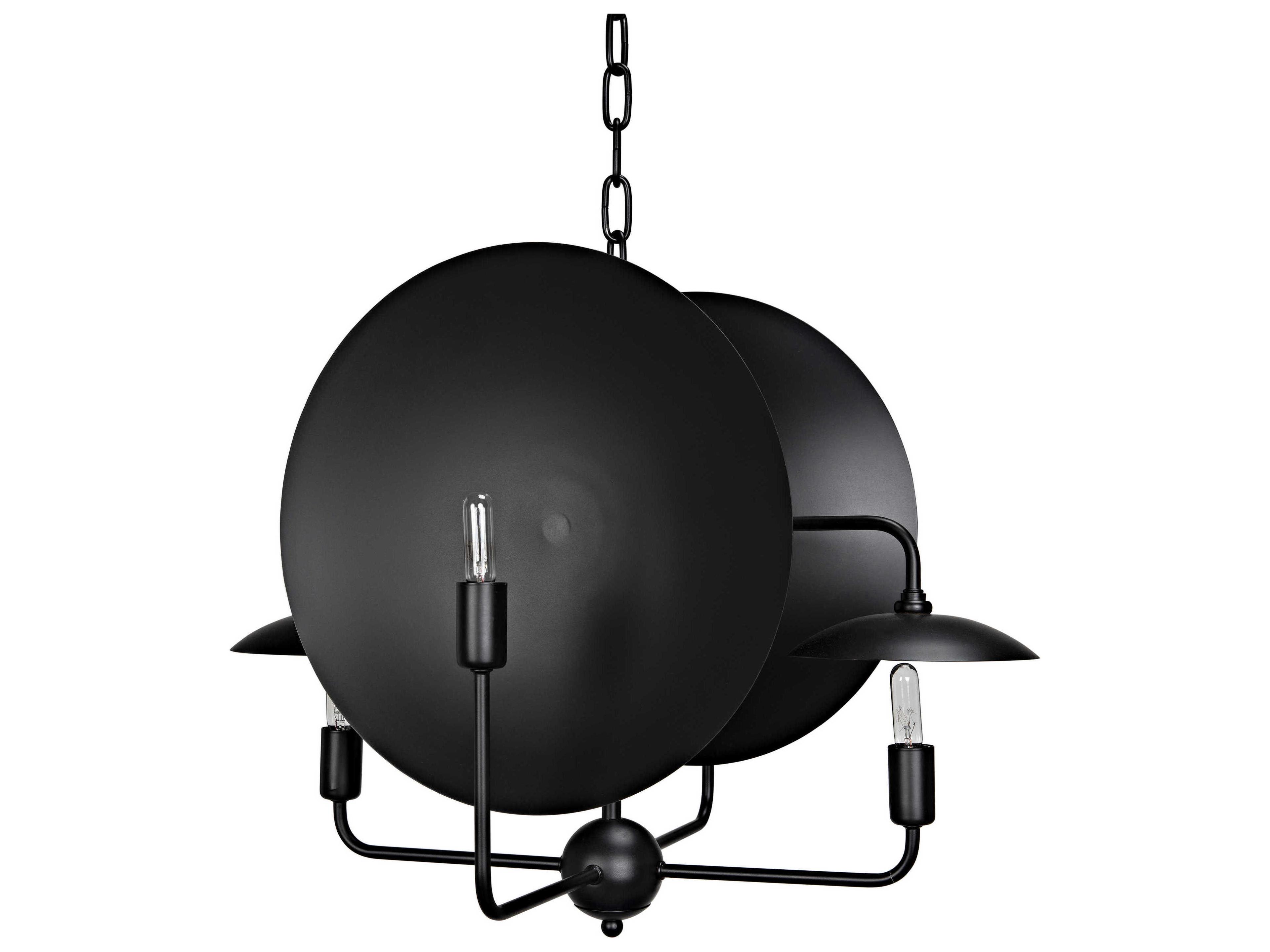 Noir 4-Light Matte Black Chandelier