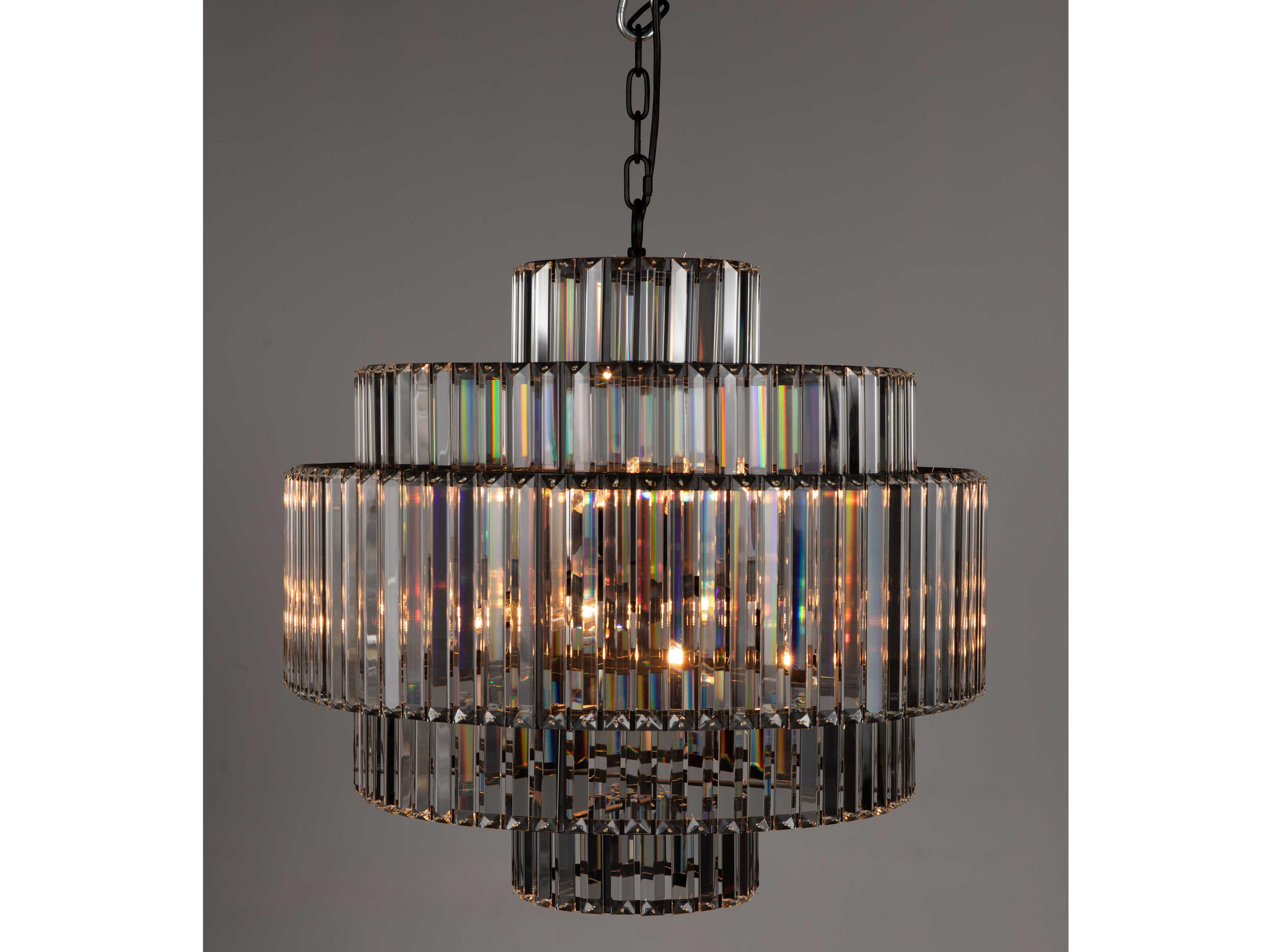 Noir 6-Light Matte Black Tiered Chandelier