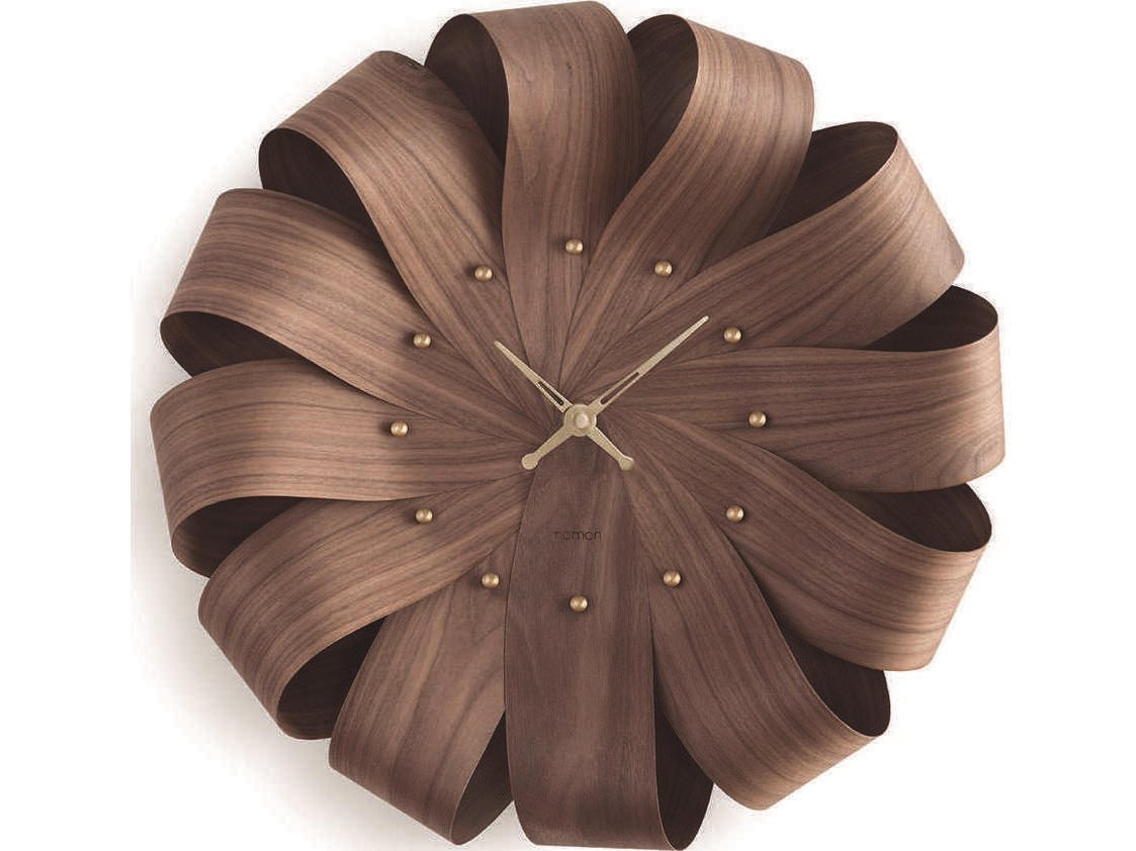 Nomon Brisa Walnut  Polished Brass Wall Clock