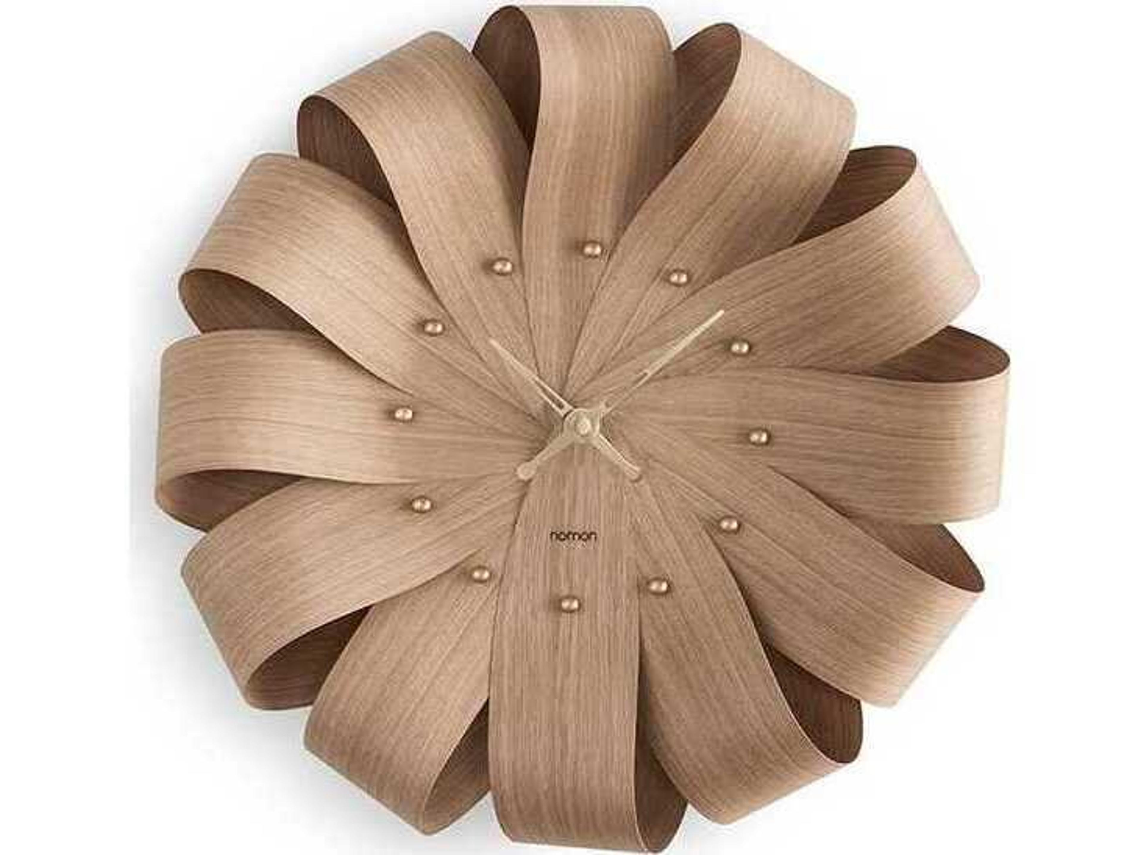 Nomon Brisa Oak  Polished Brass Wall Clock