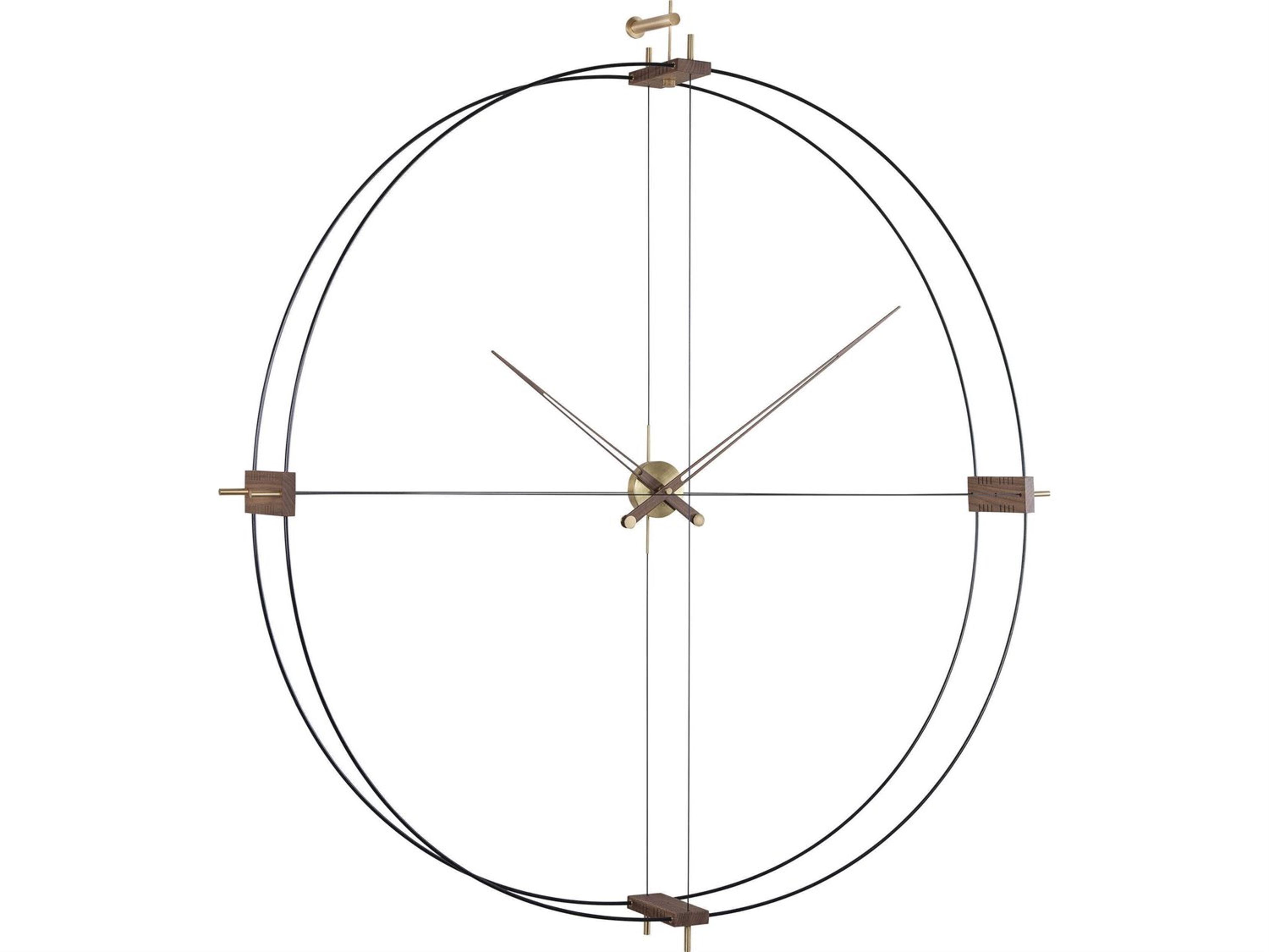 Nomon Delmori Polished Brass Walnut Wall Clock