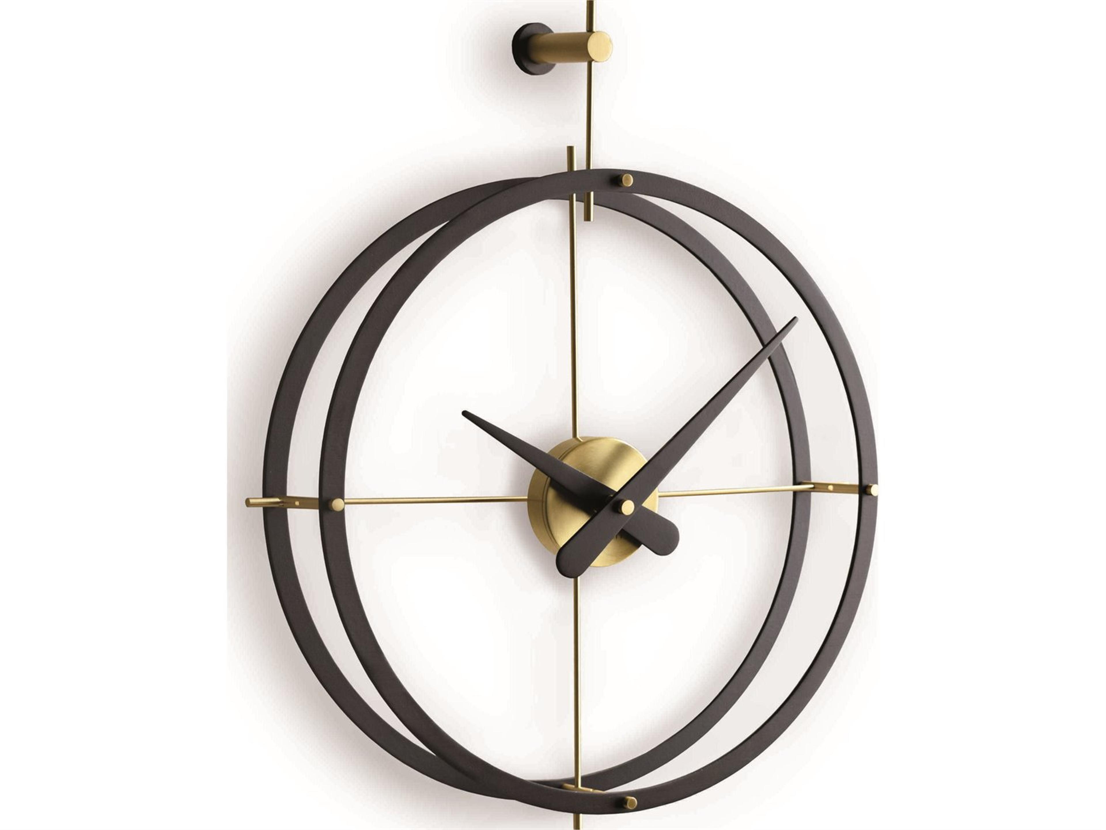 Nomon Dos Puntos Calabo Wood Brass Wall Clock