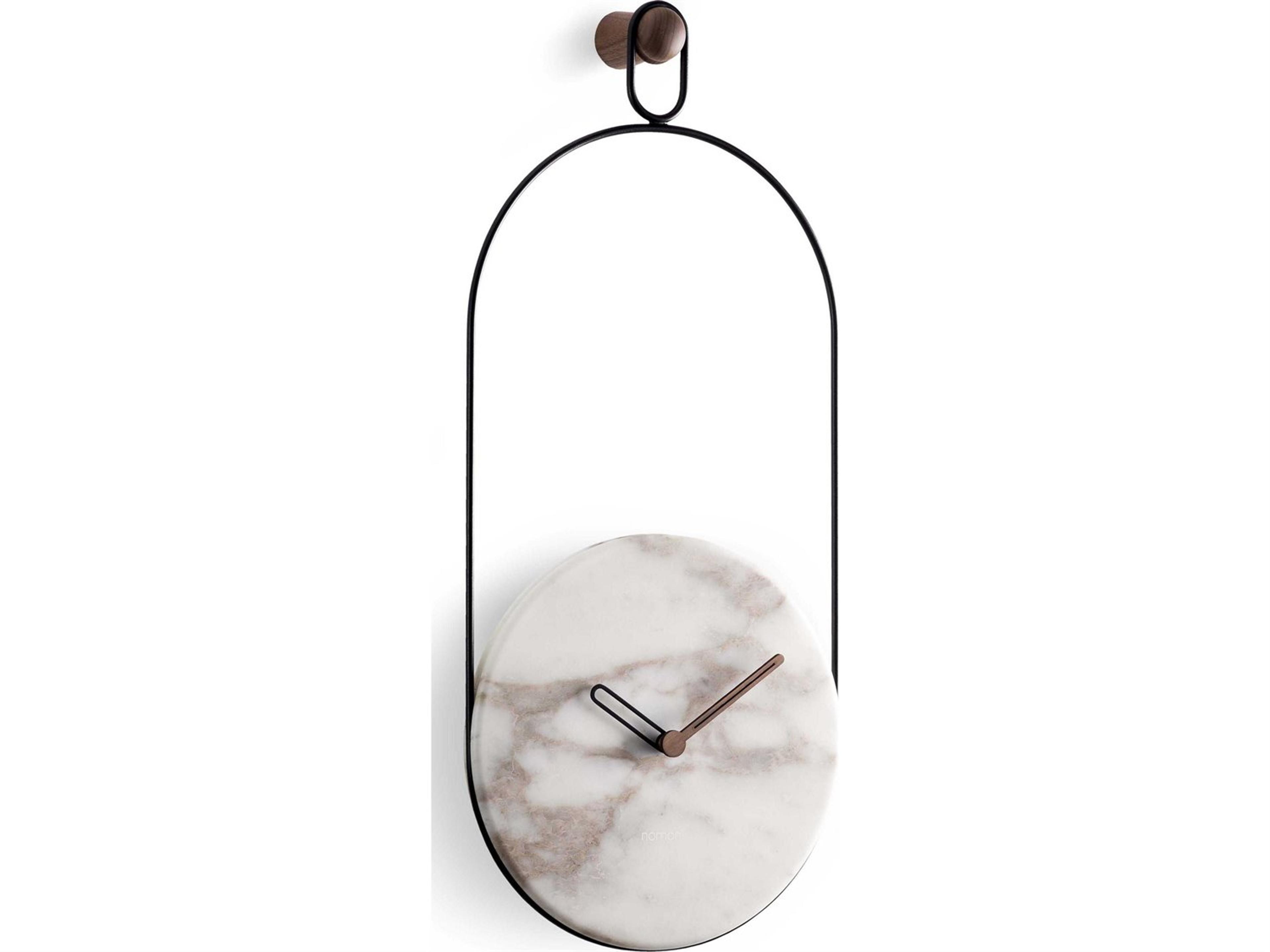 Nomon Eslabon Black Calacatta Gold Marble Wall Clock
