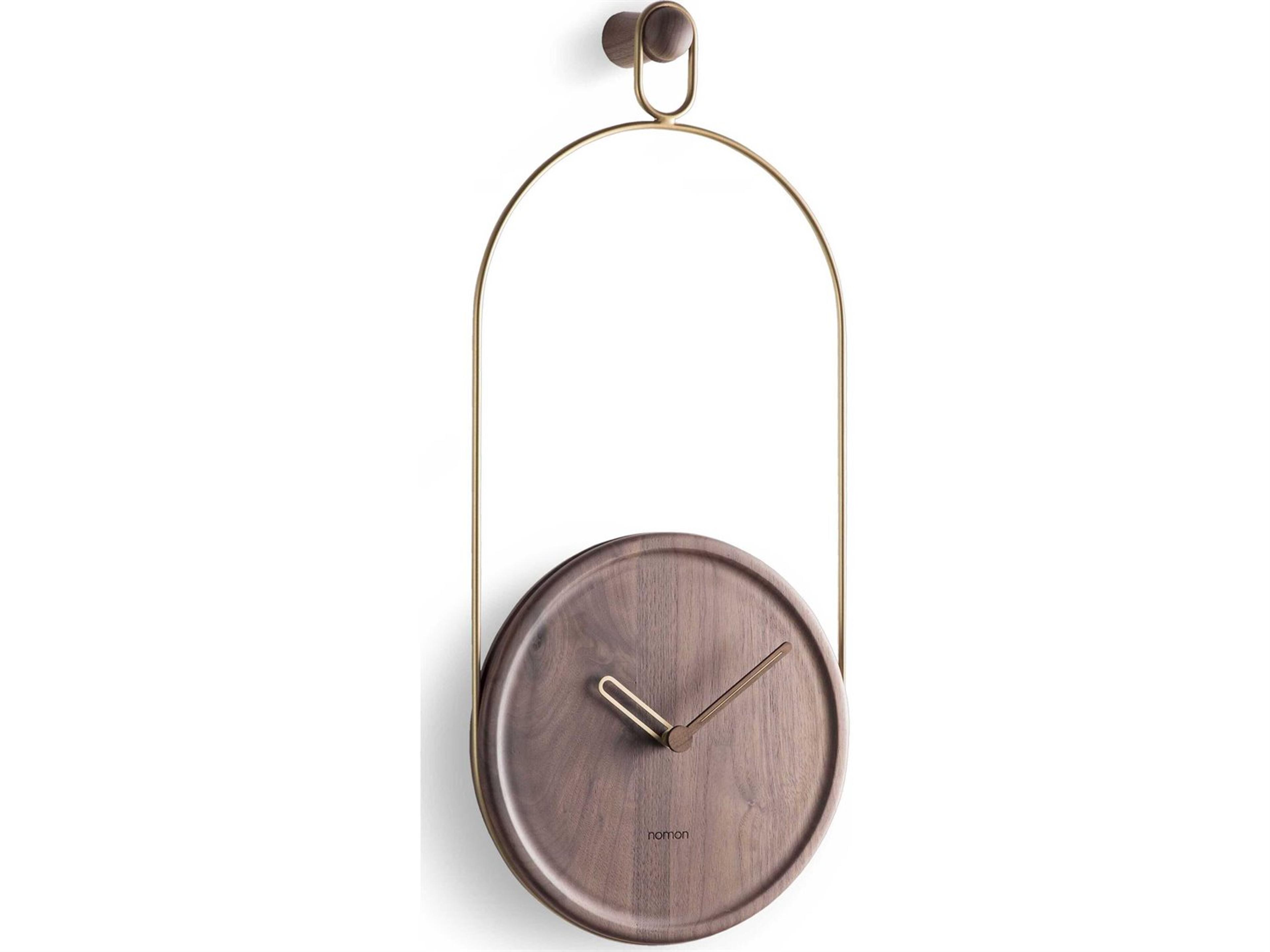 Nomon Eslabon Brass Walnut Wall Clock
