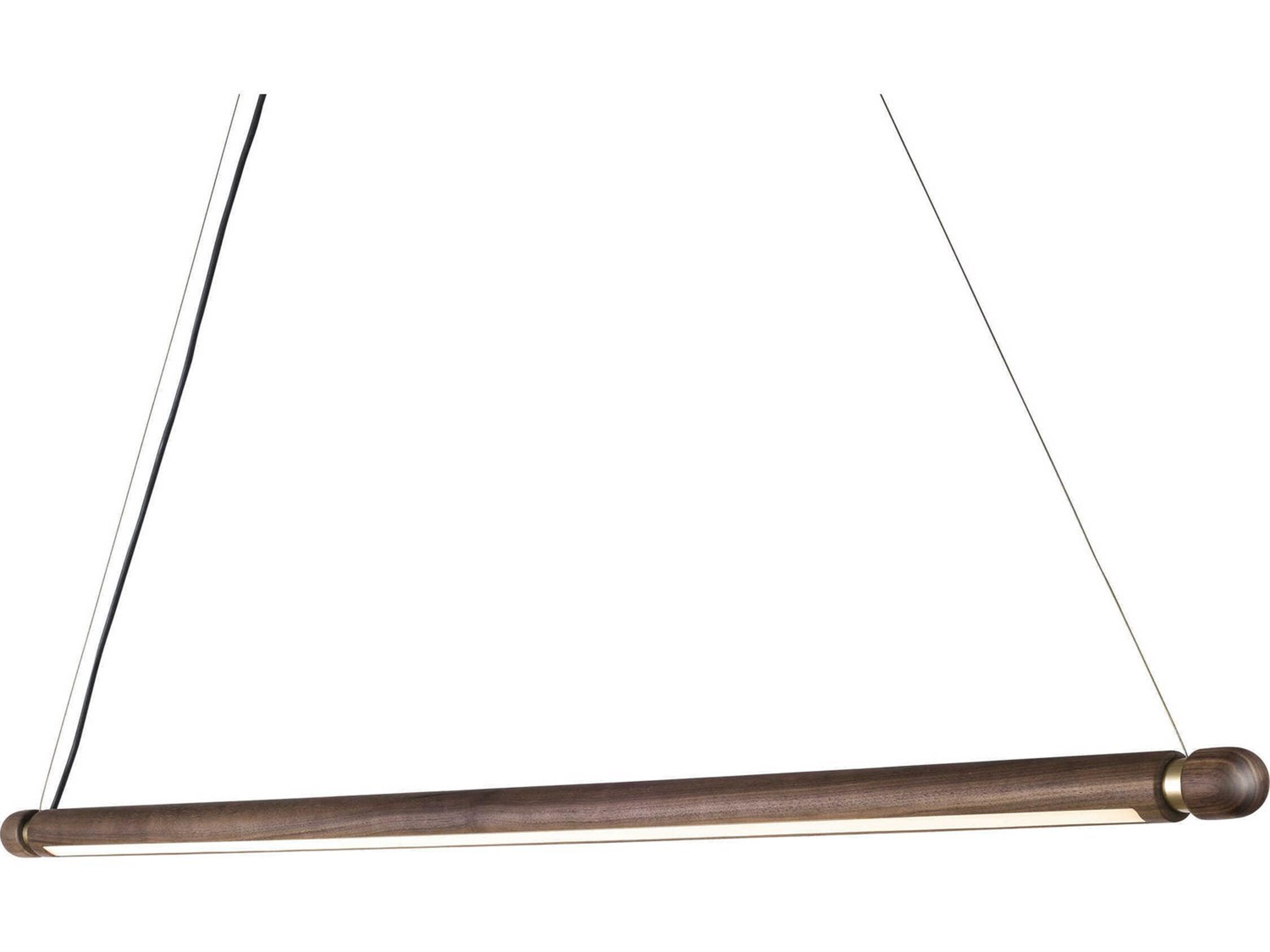 Nomon Linea 1-Light Walnut Brass Linear Island Pendant