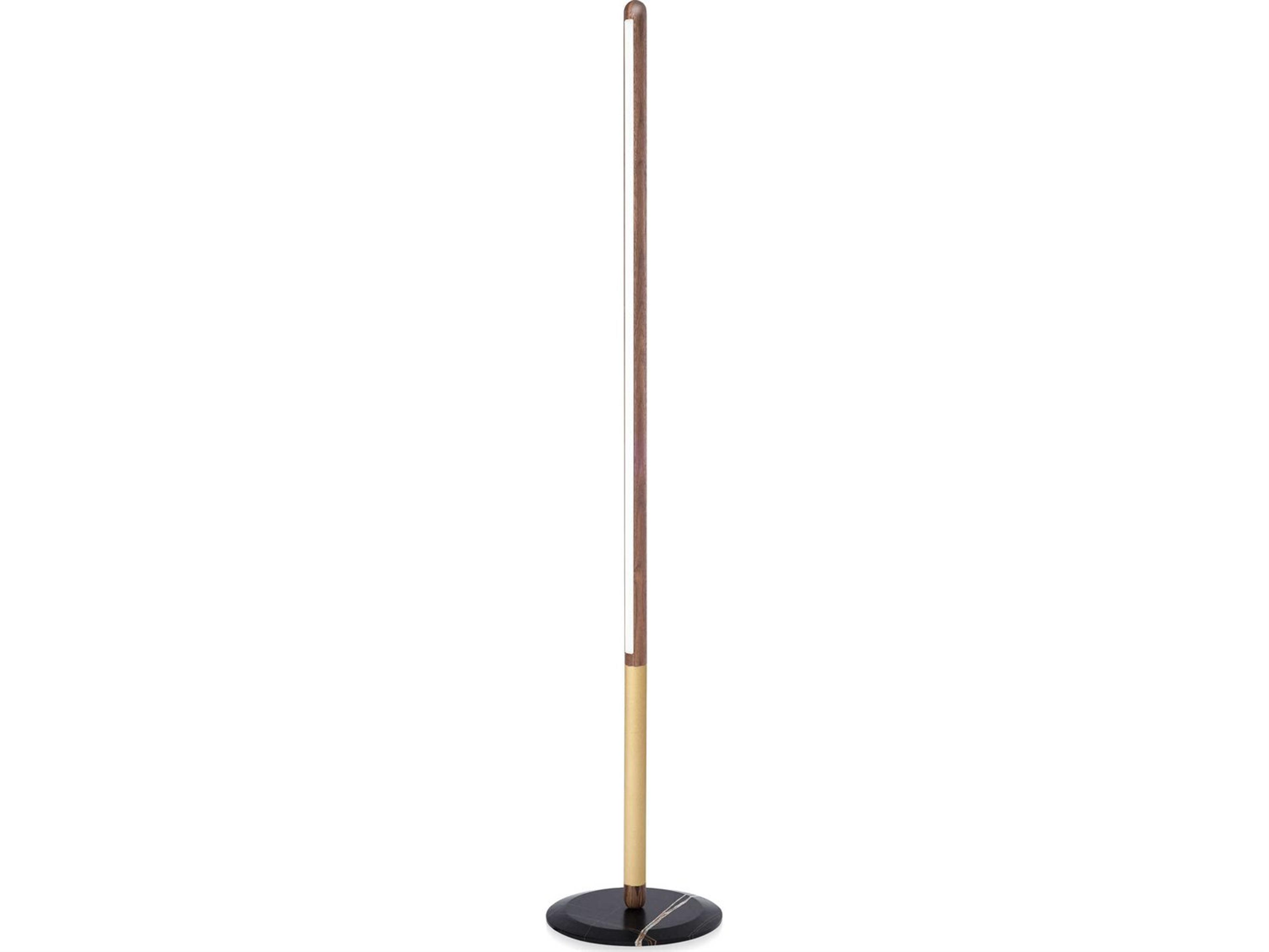 Nomon Linea Walnut Brass Floor Lamp