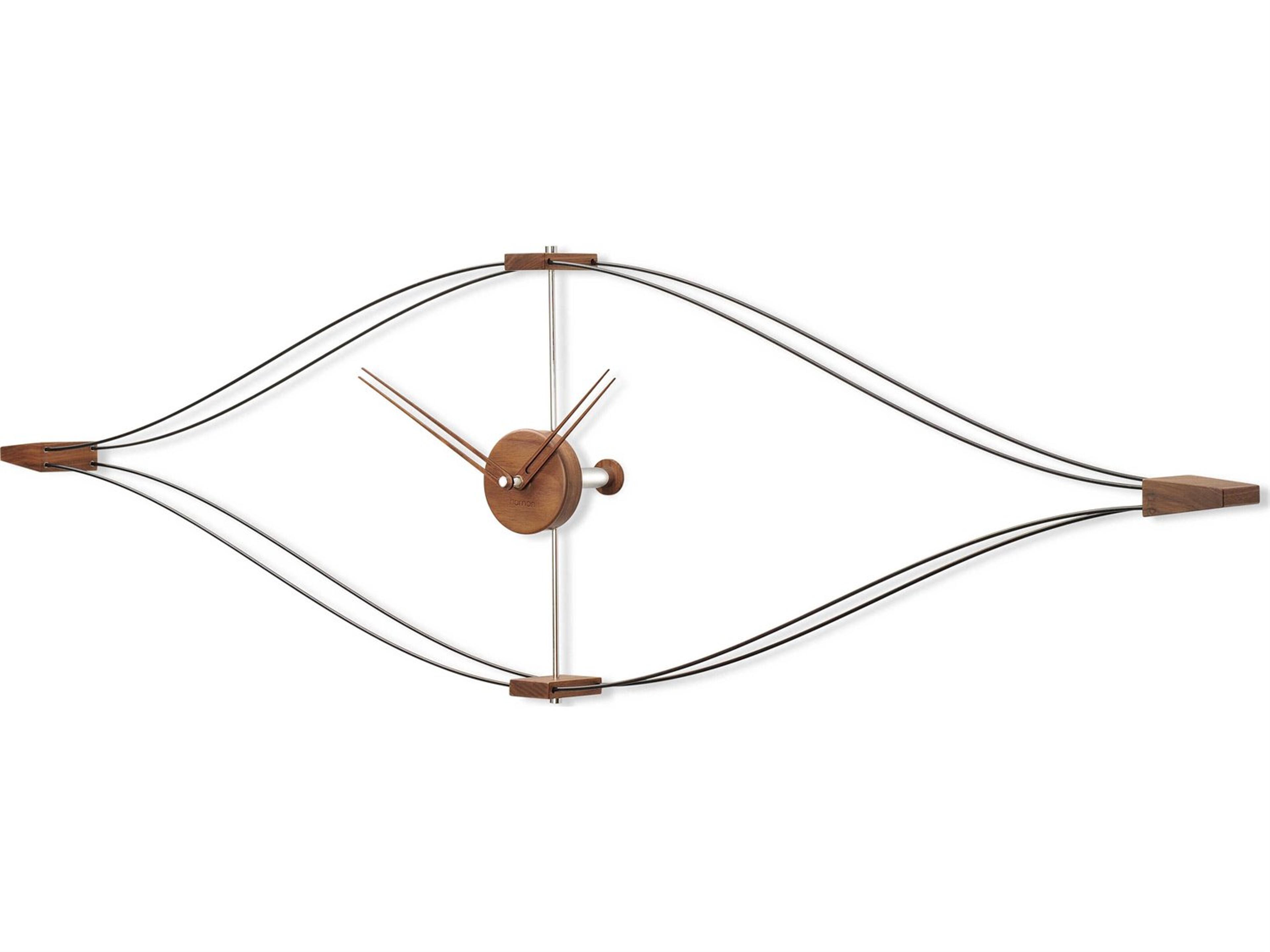 Nomon Look Black Walnut Polished Brass Wall Clock