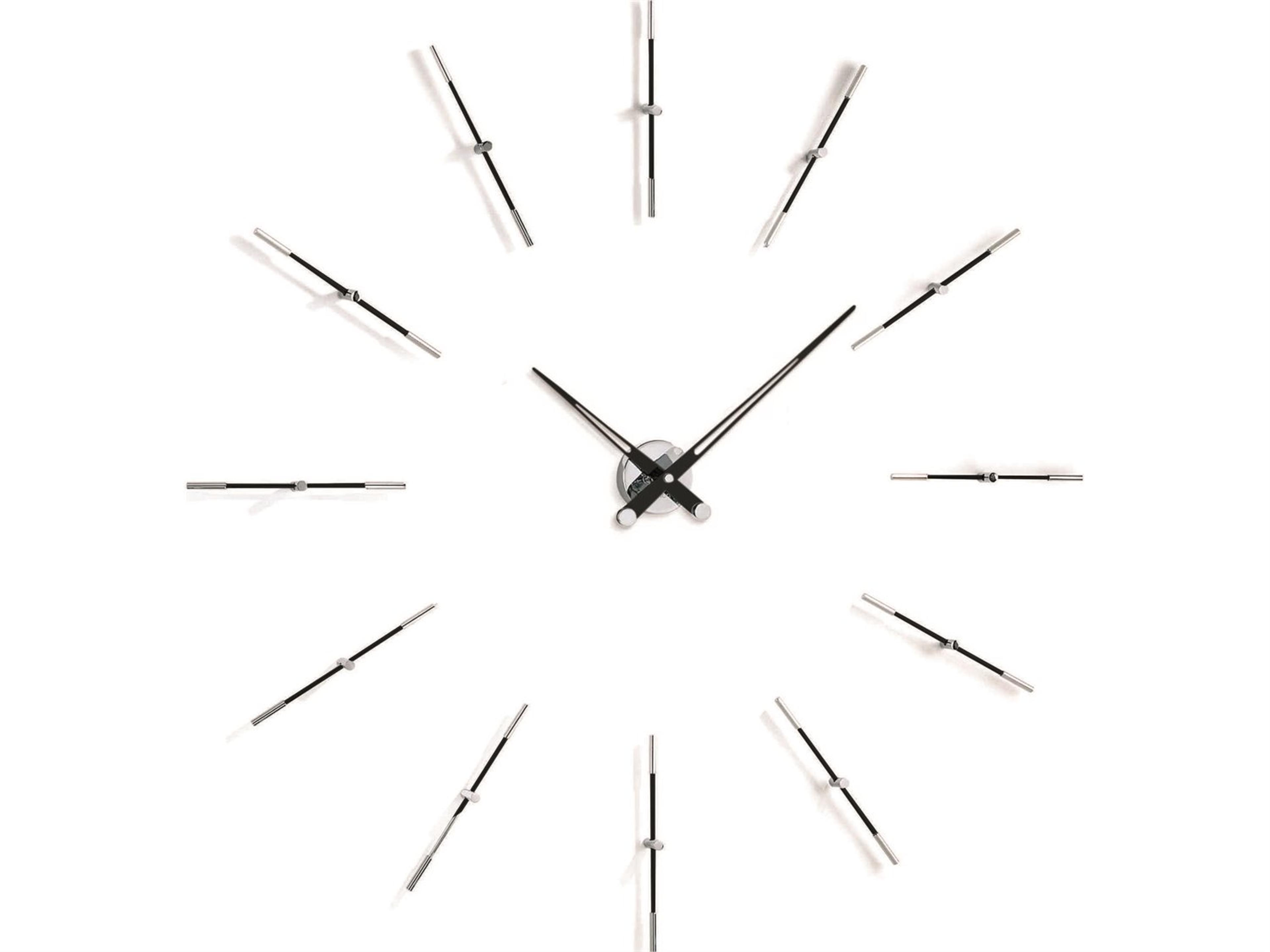 Nomon Merlin Chrome Black Wall Clock