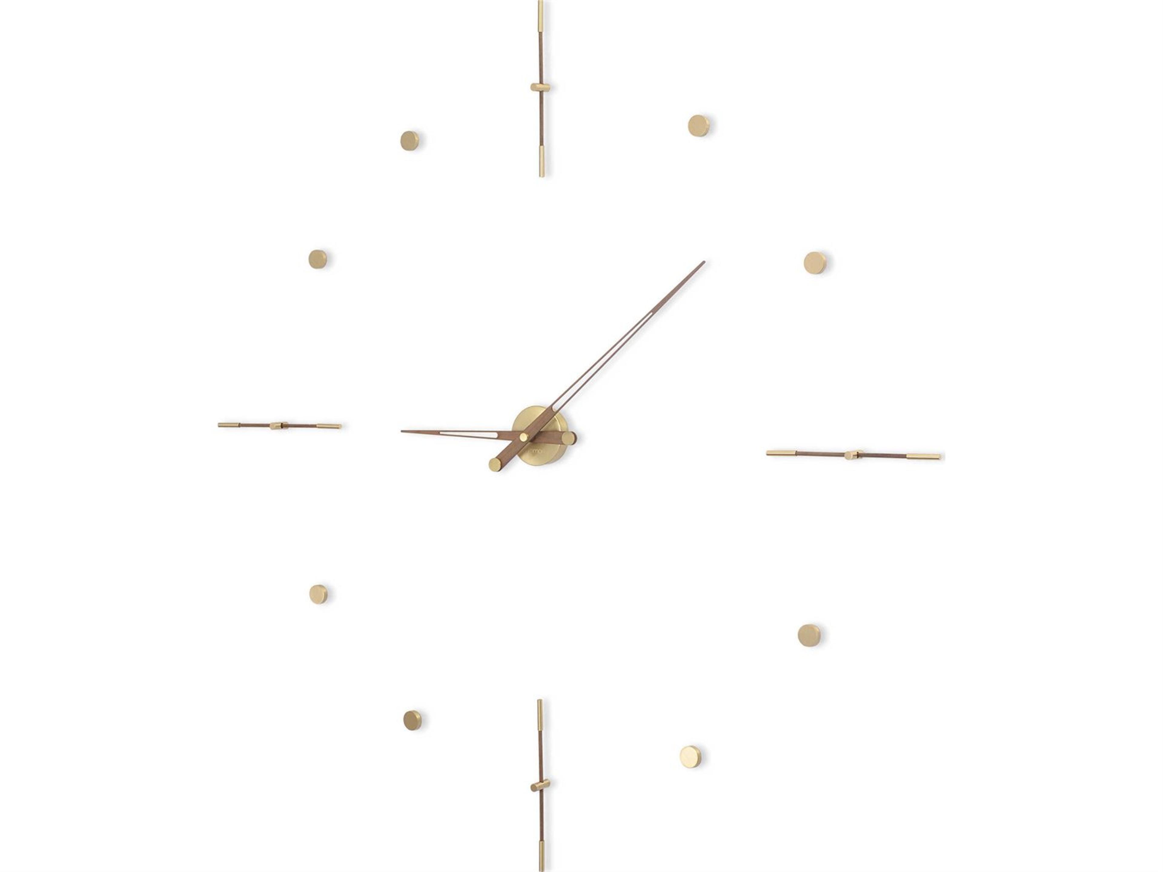Nomon Mixto Polished Brass Walnut Wall Clock