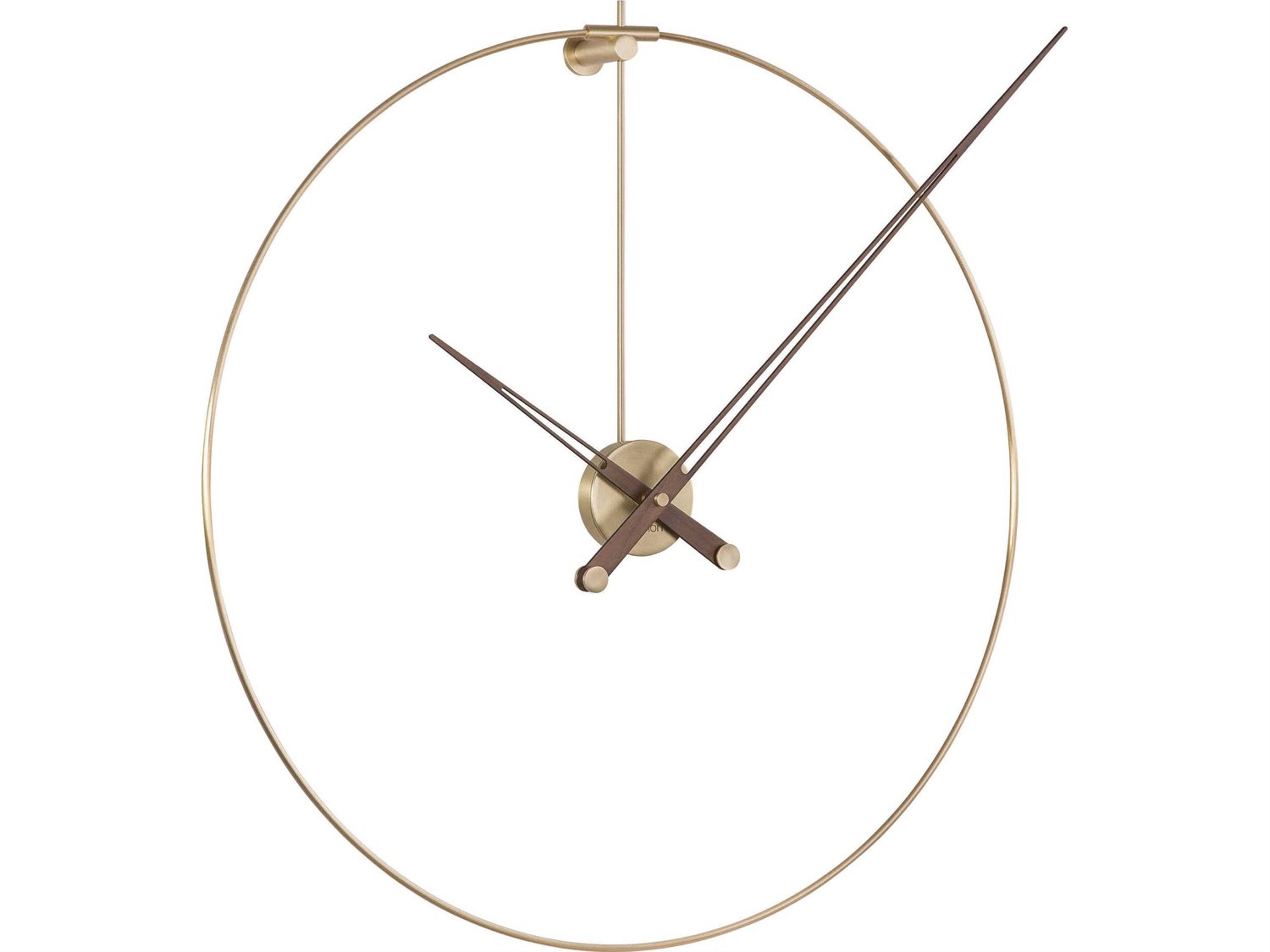 Nomon Anda Polished Brass Walnut Wall Clock