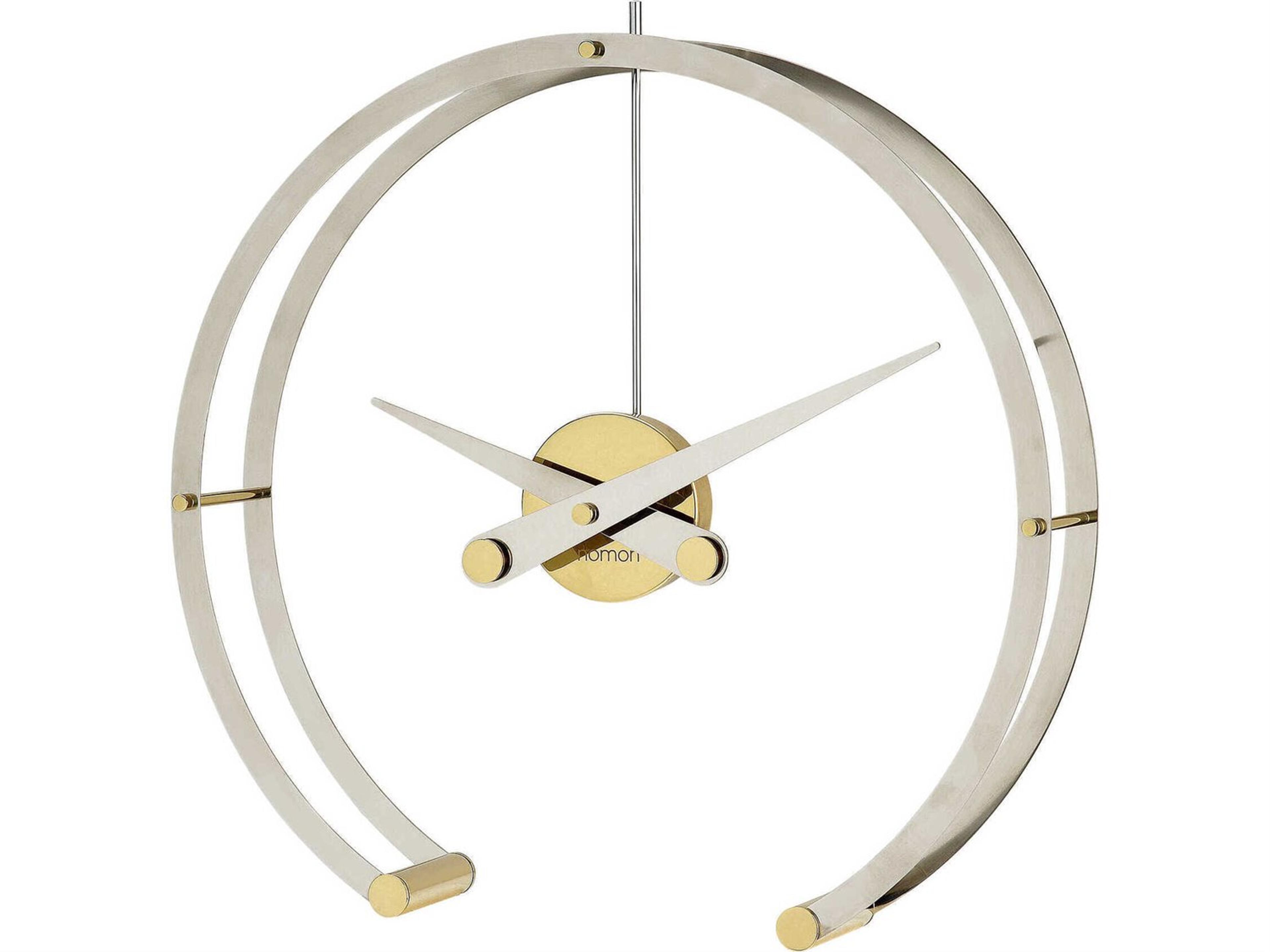 Nomon Omega Polished Brass Chrome Clock