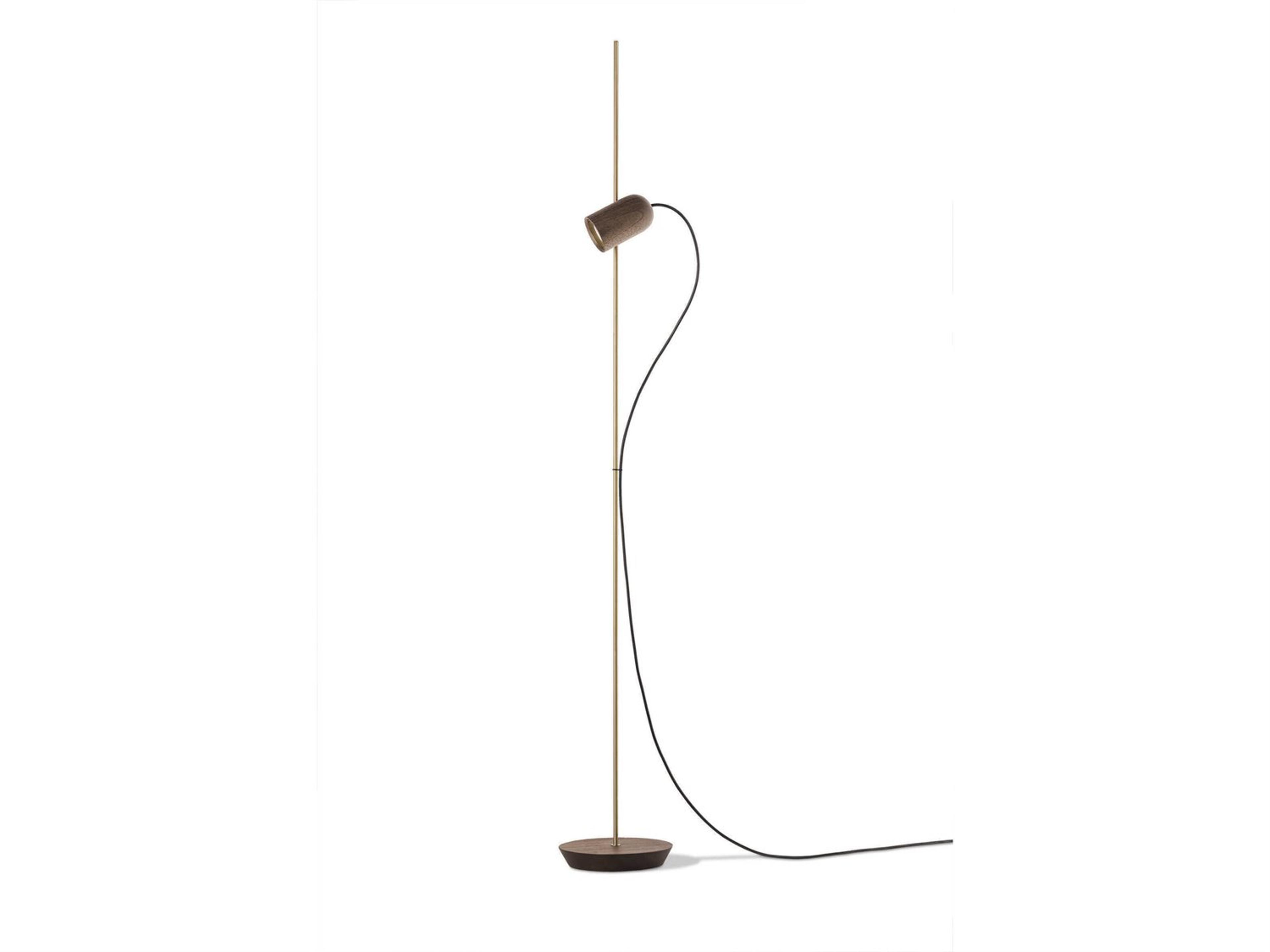 Nomon Onfa Walnut Wood Brass Floor Lamp