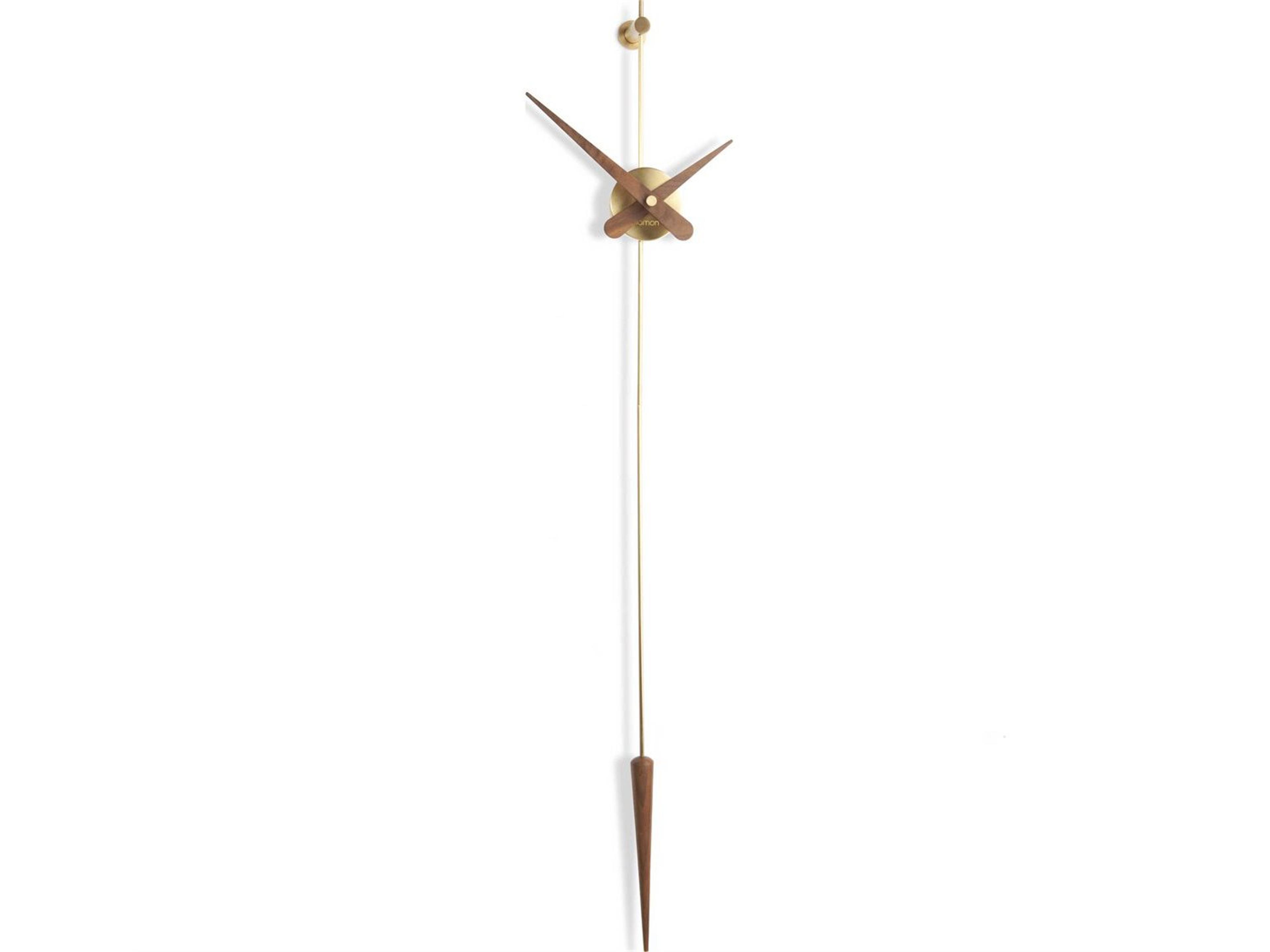Nomon Punto Y Coma Polished Brass Walnut Wall Clock