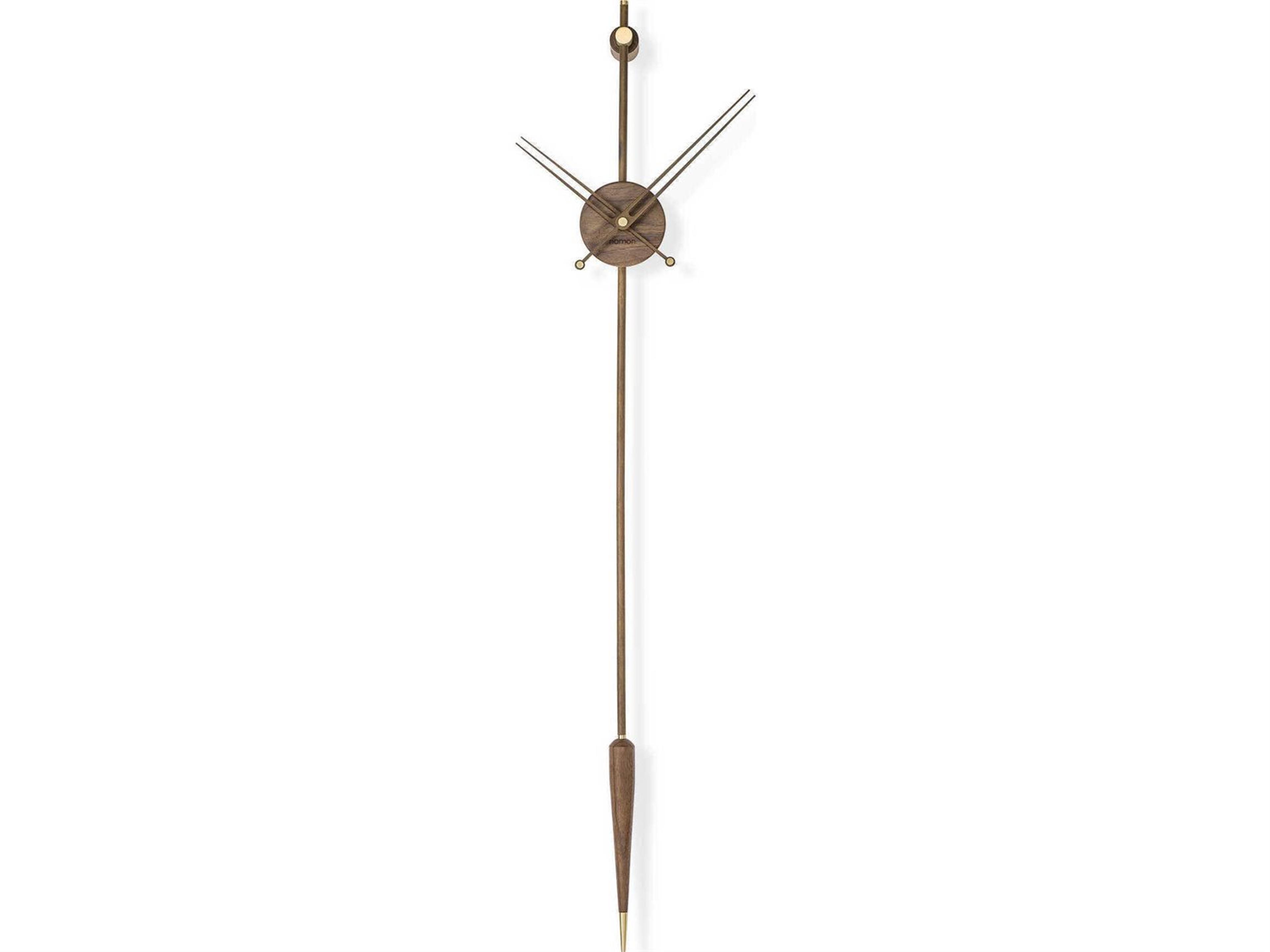 Nomon Punto Y Coma Walnut Polished Brass Wall Clock