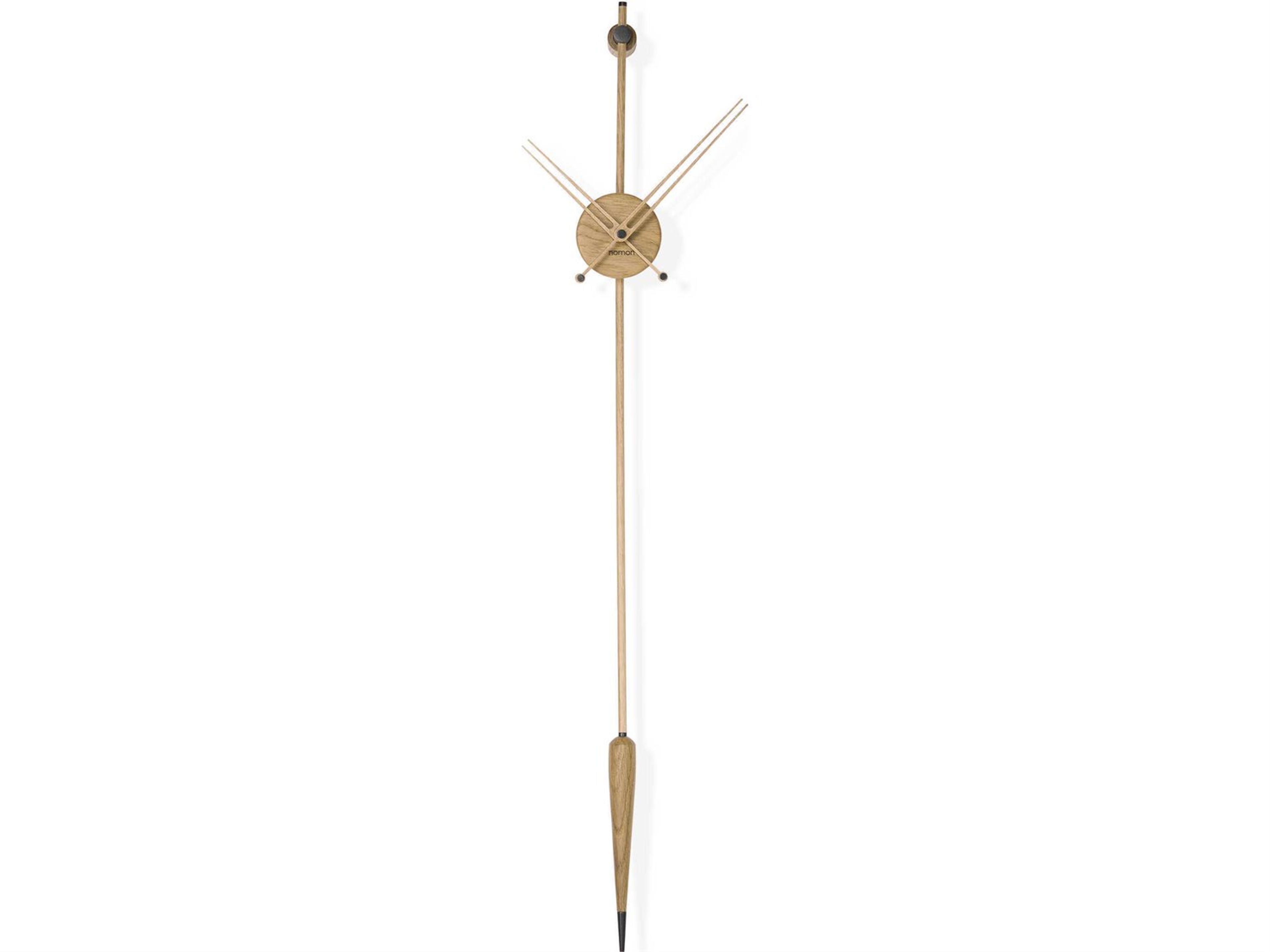 Nomon Punto Y Coma Oak Graphite Wall Clock