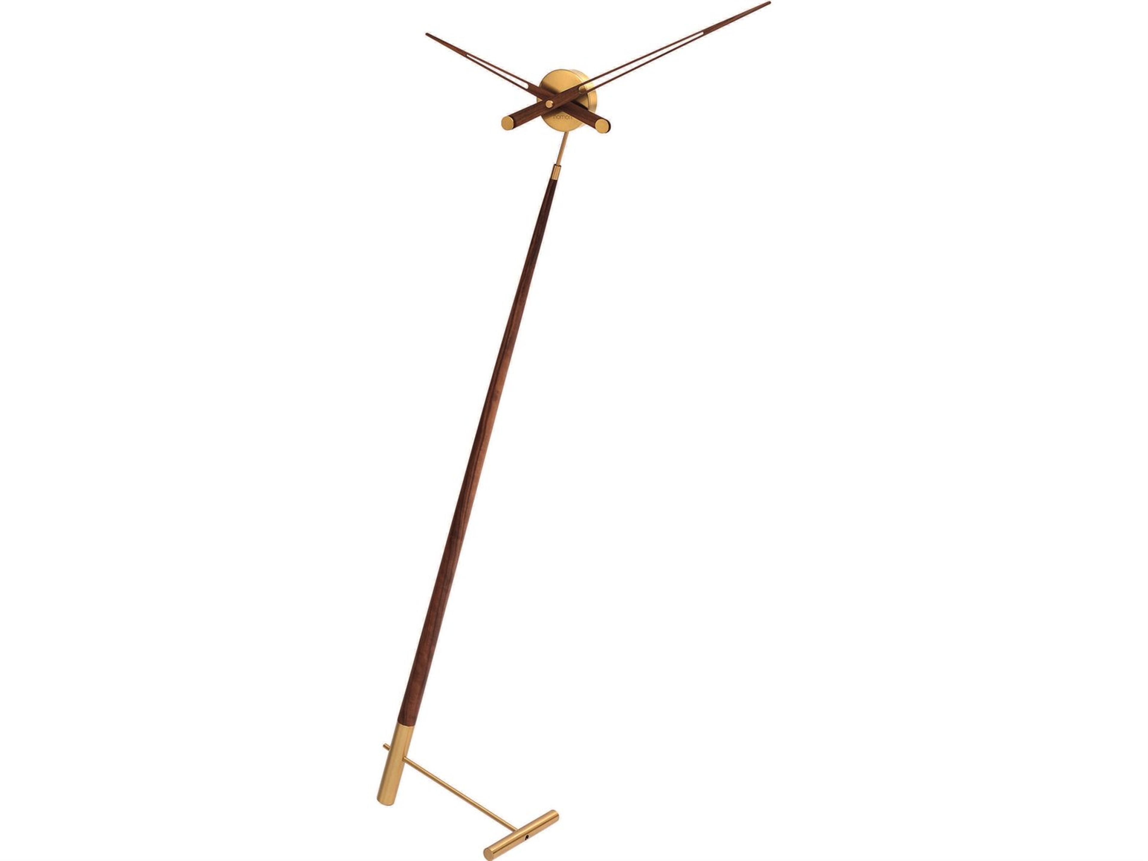 Nomon Pisa Polished Brass Walnut Clock