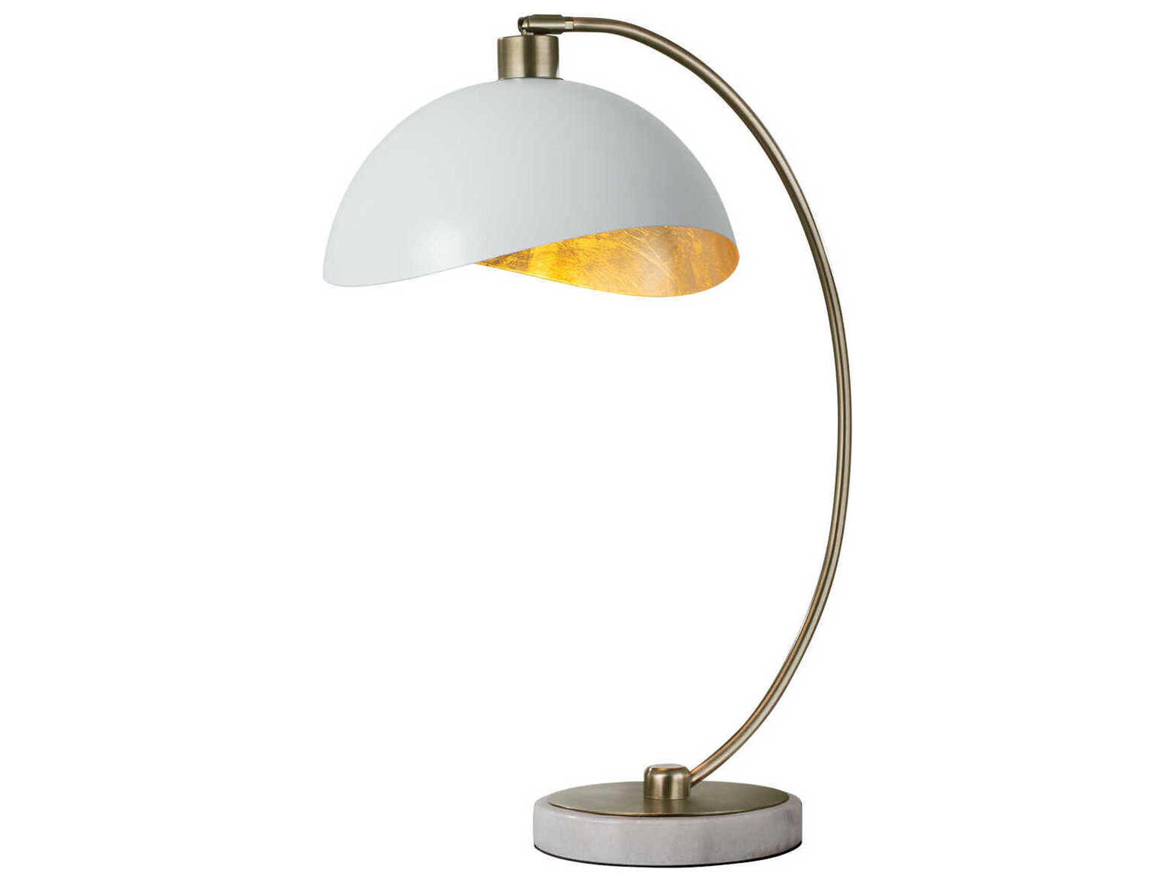 Nova Luna Bella Weathered Brass White Steel Desk Lamp