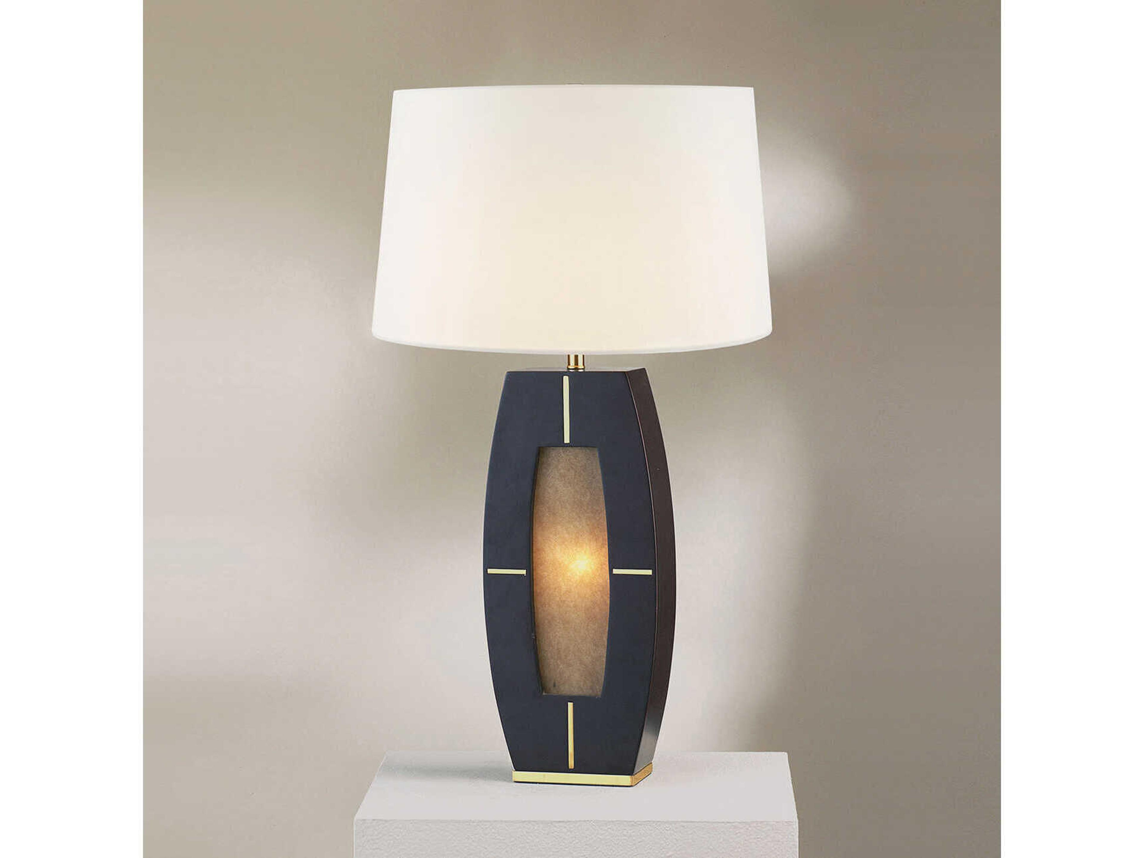 Nova Nightlight Ebony White Linen Black Buffet Lamp
