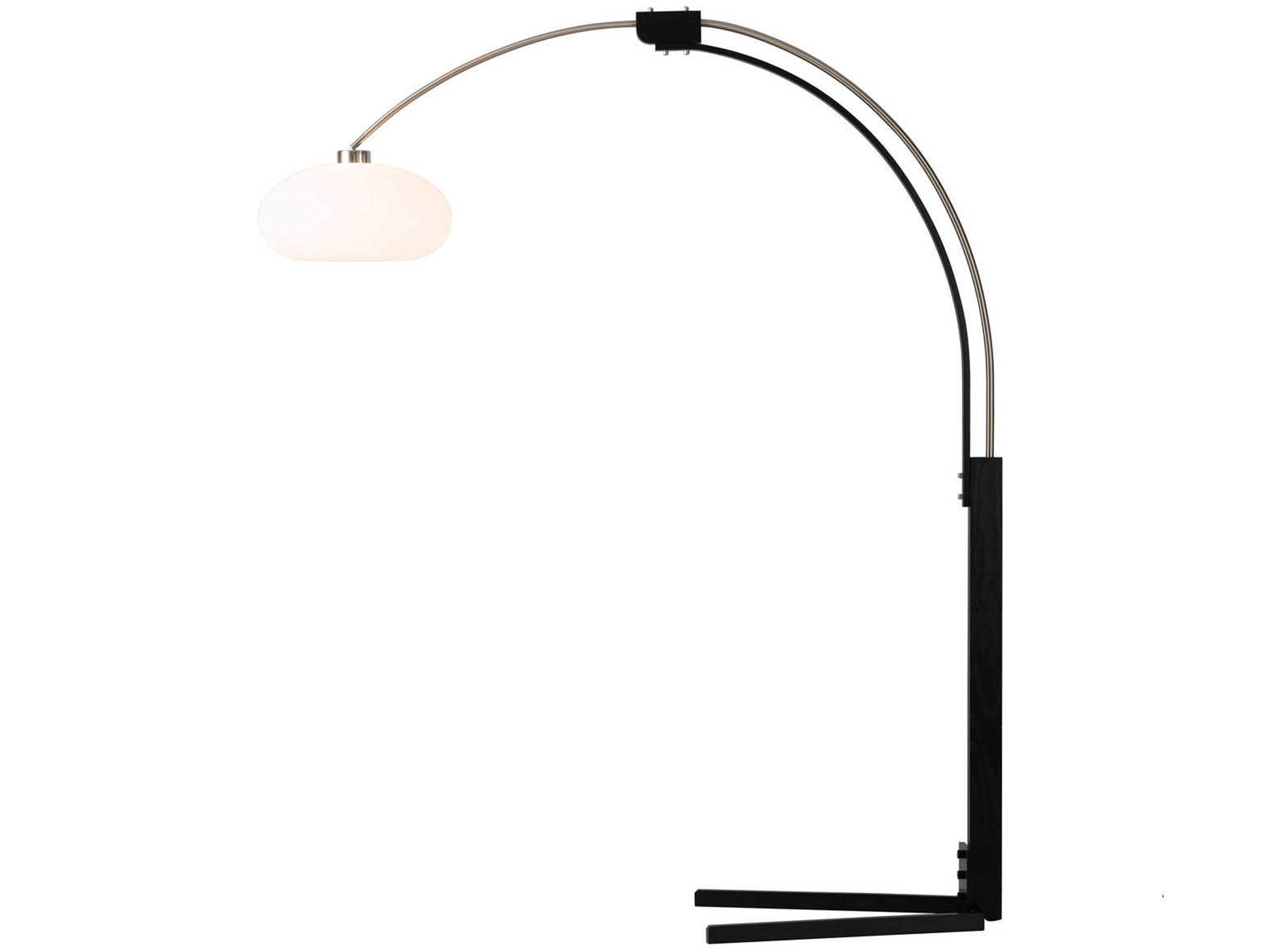Nova Historical Re-Issue Morelli Satin Nickel Matte Black White Lucite Floor Lamp