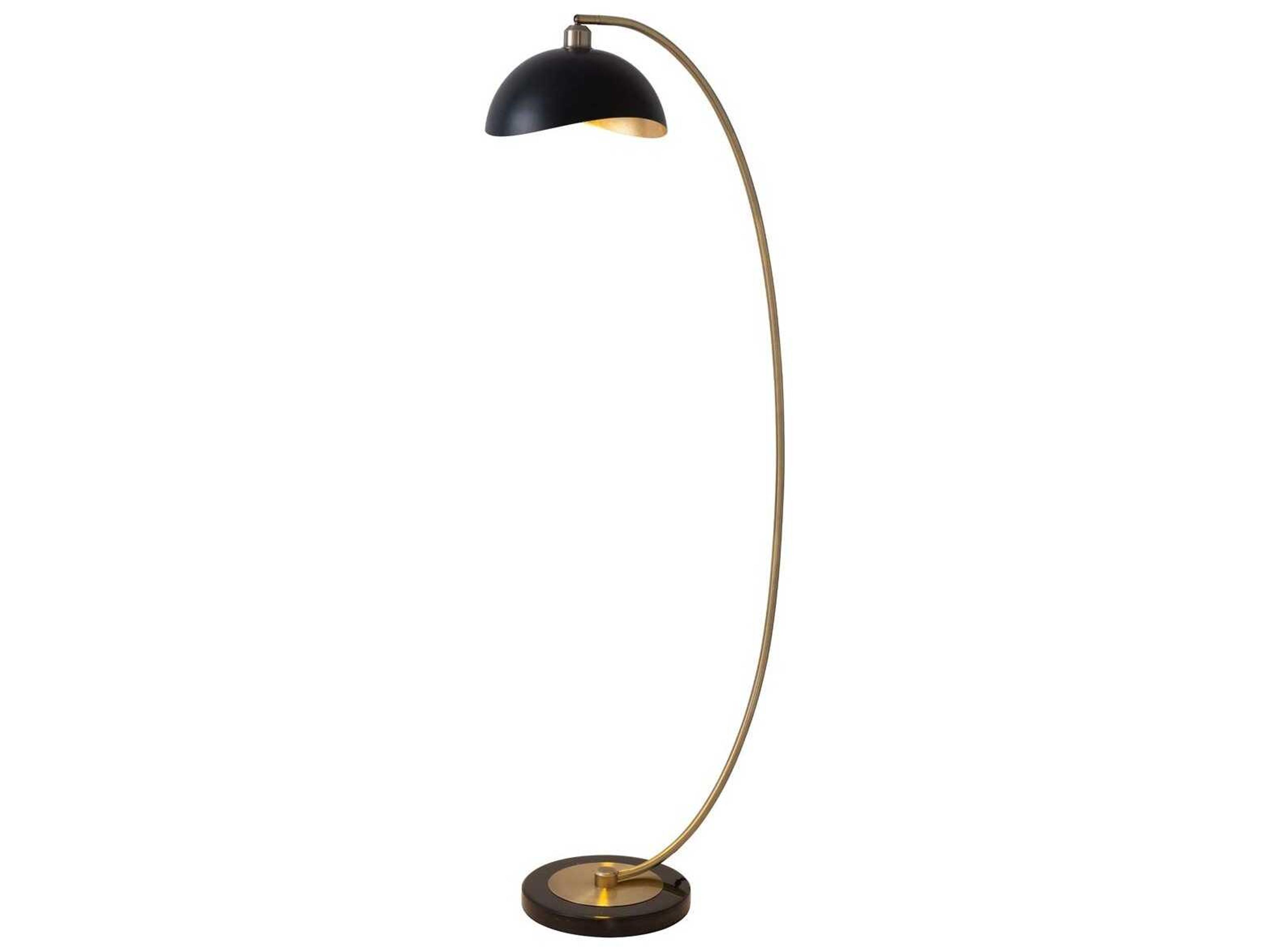 Nova Luna Bella Weathered Brass Black Steel Gold Floor Lamp