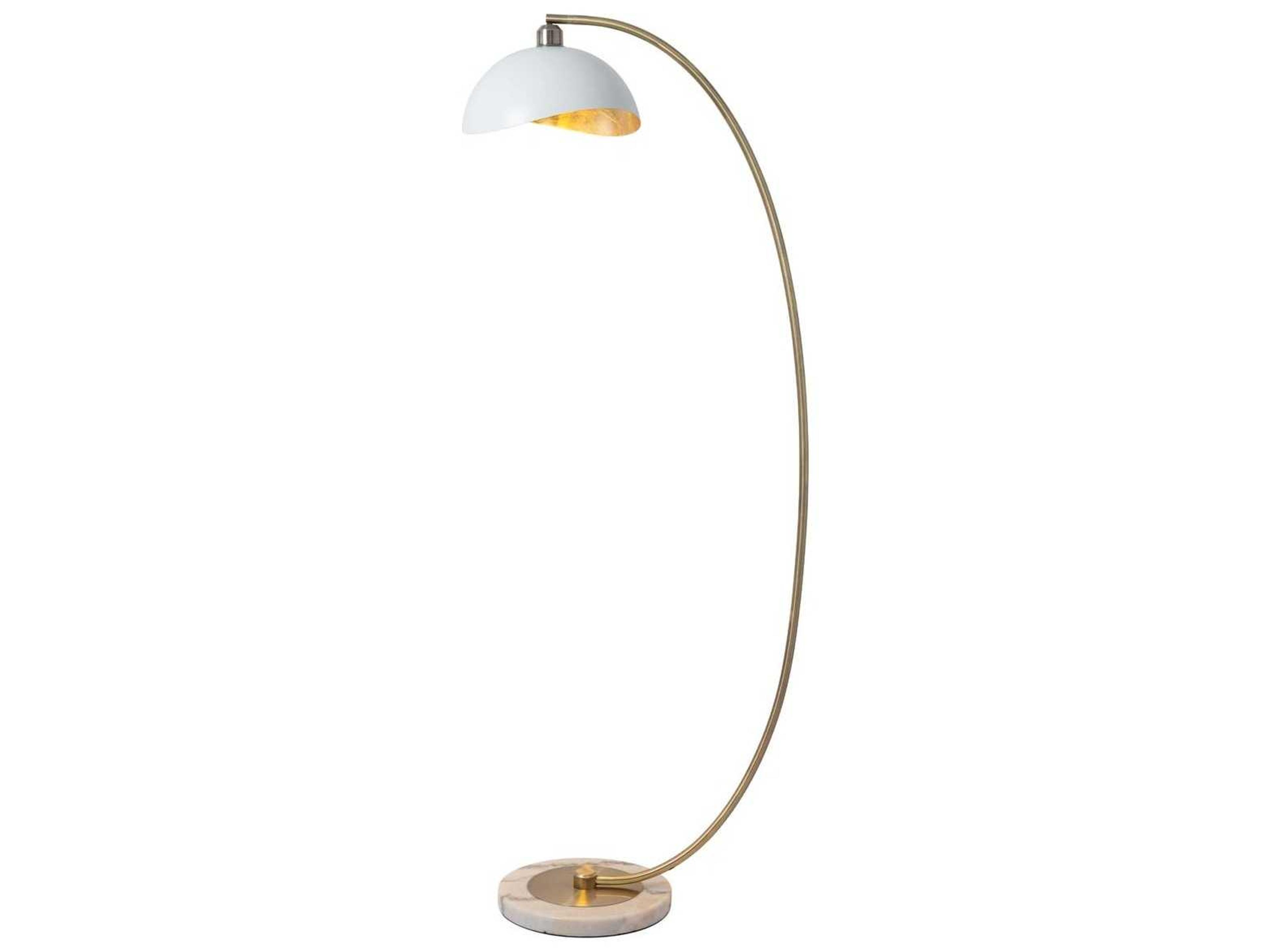 Nova Luna Bella Weathered Brass White Steel Gold Floor Lamp
