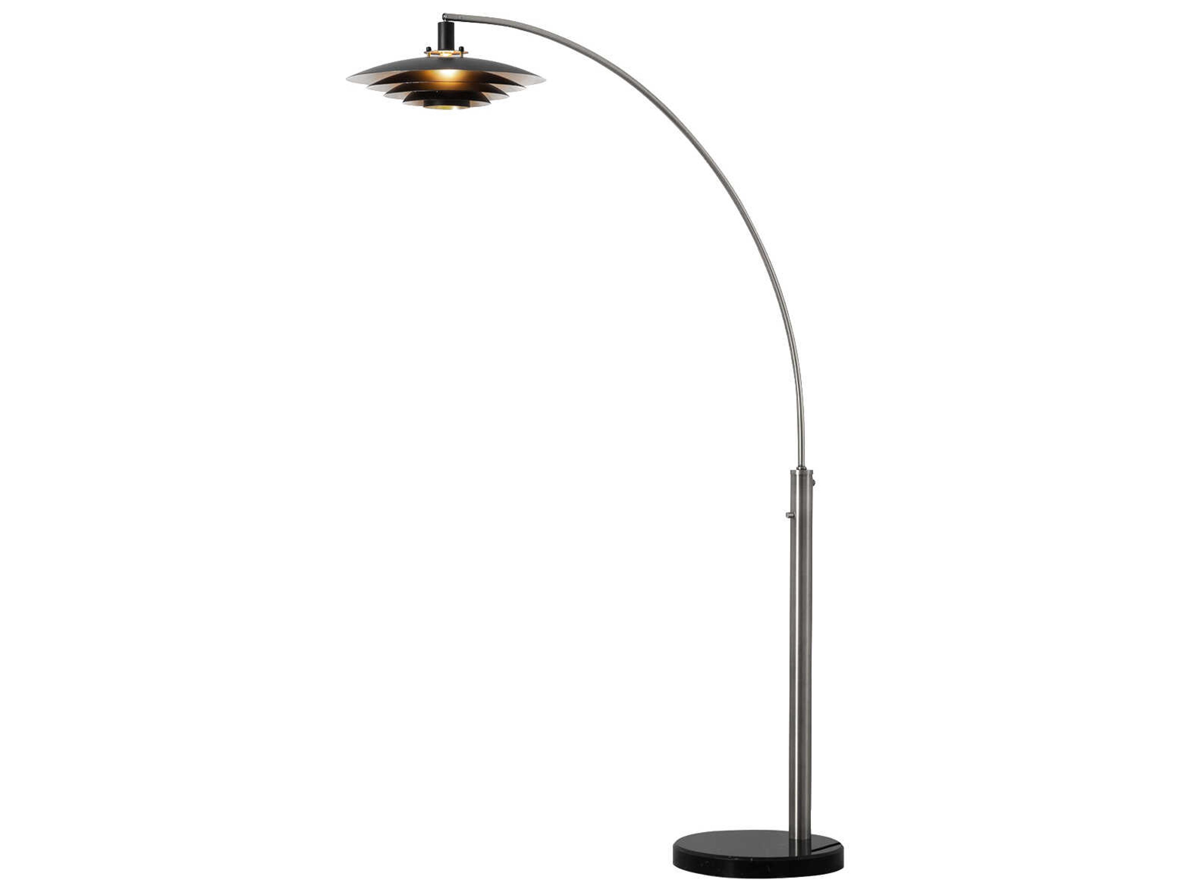 Nova Rancho Mirage Antique Nickel Matte Black Aluminum Floor Lamp