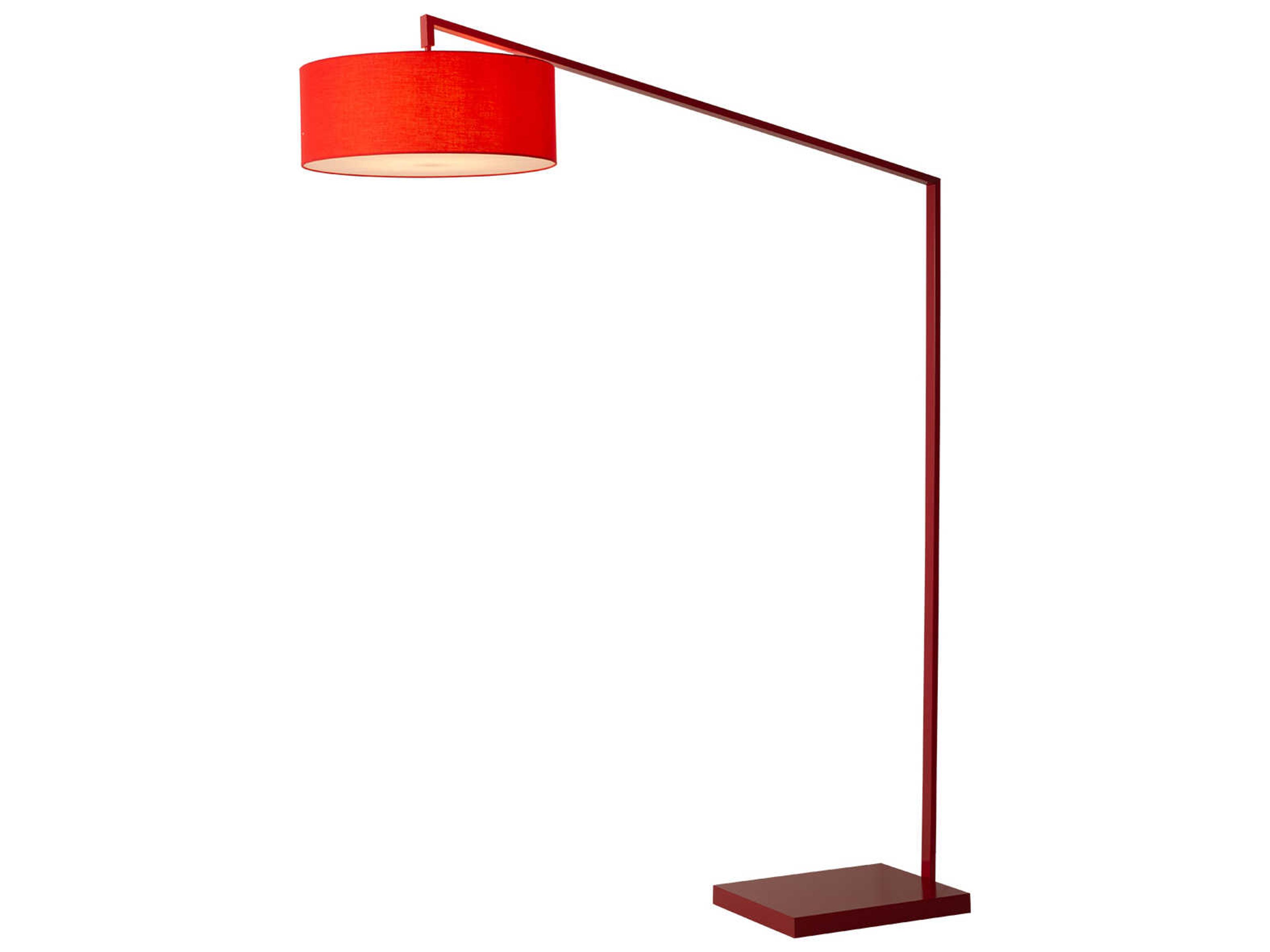 Nova Stretch Red Linen Floor Lamp