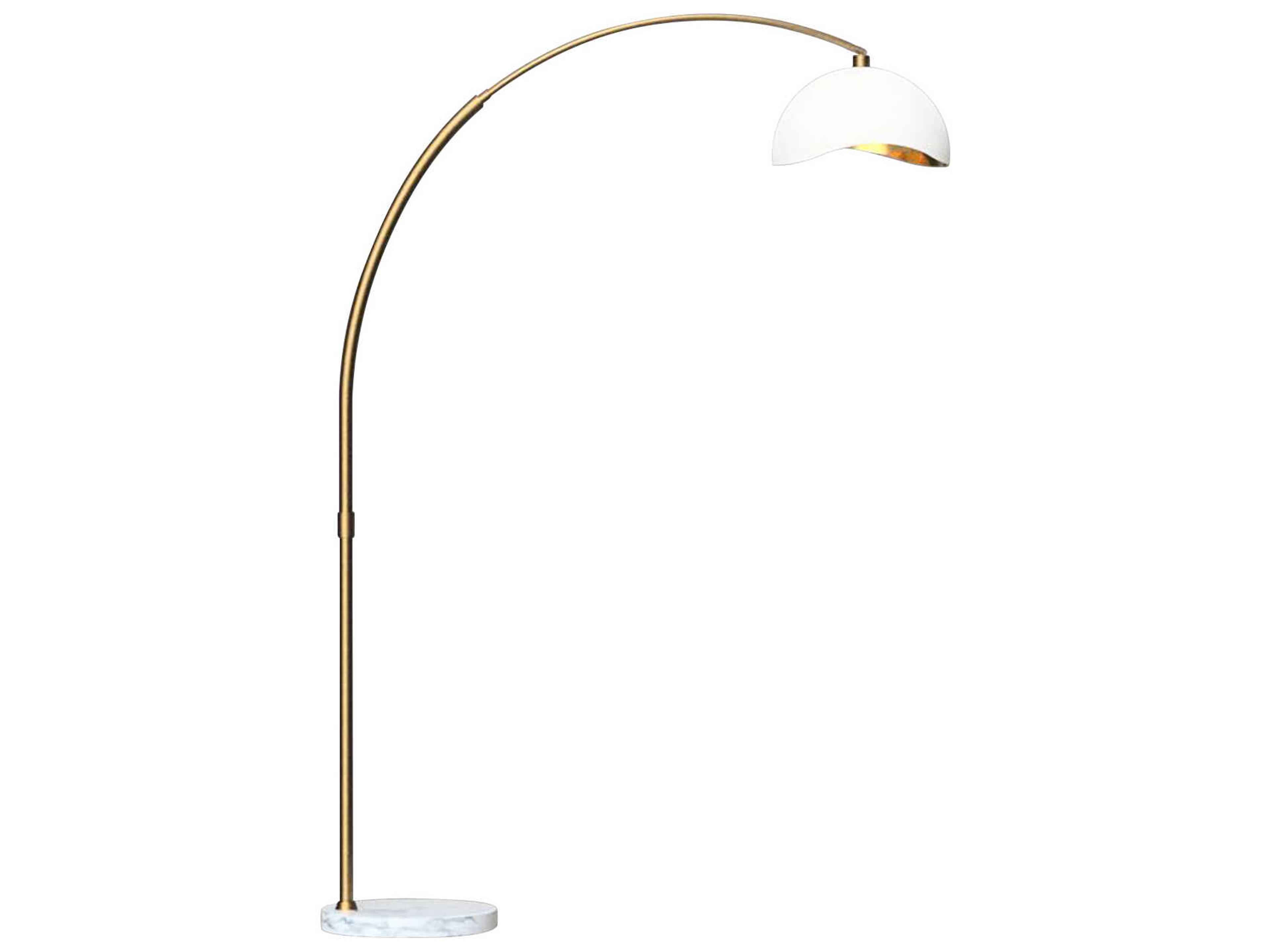 Nova Luna Bella Weathered Brass White Steel Floor Lamp